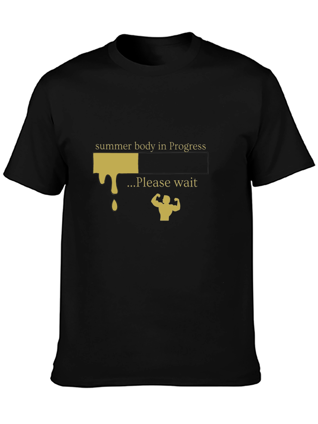 Summer Body in Progress Black T-Shirt