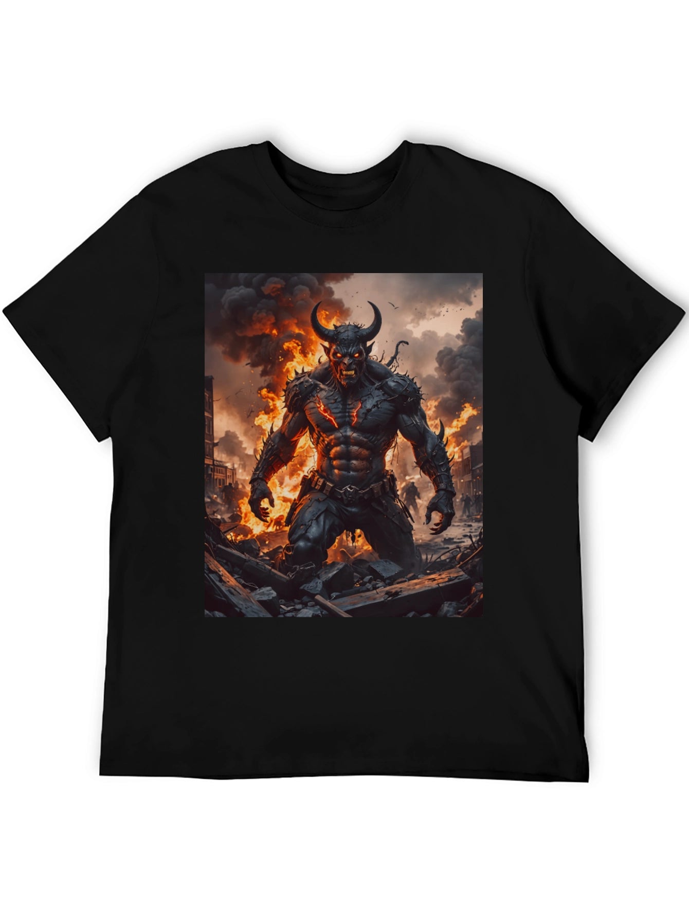 Inferno Demon Graphic Tee - Black