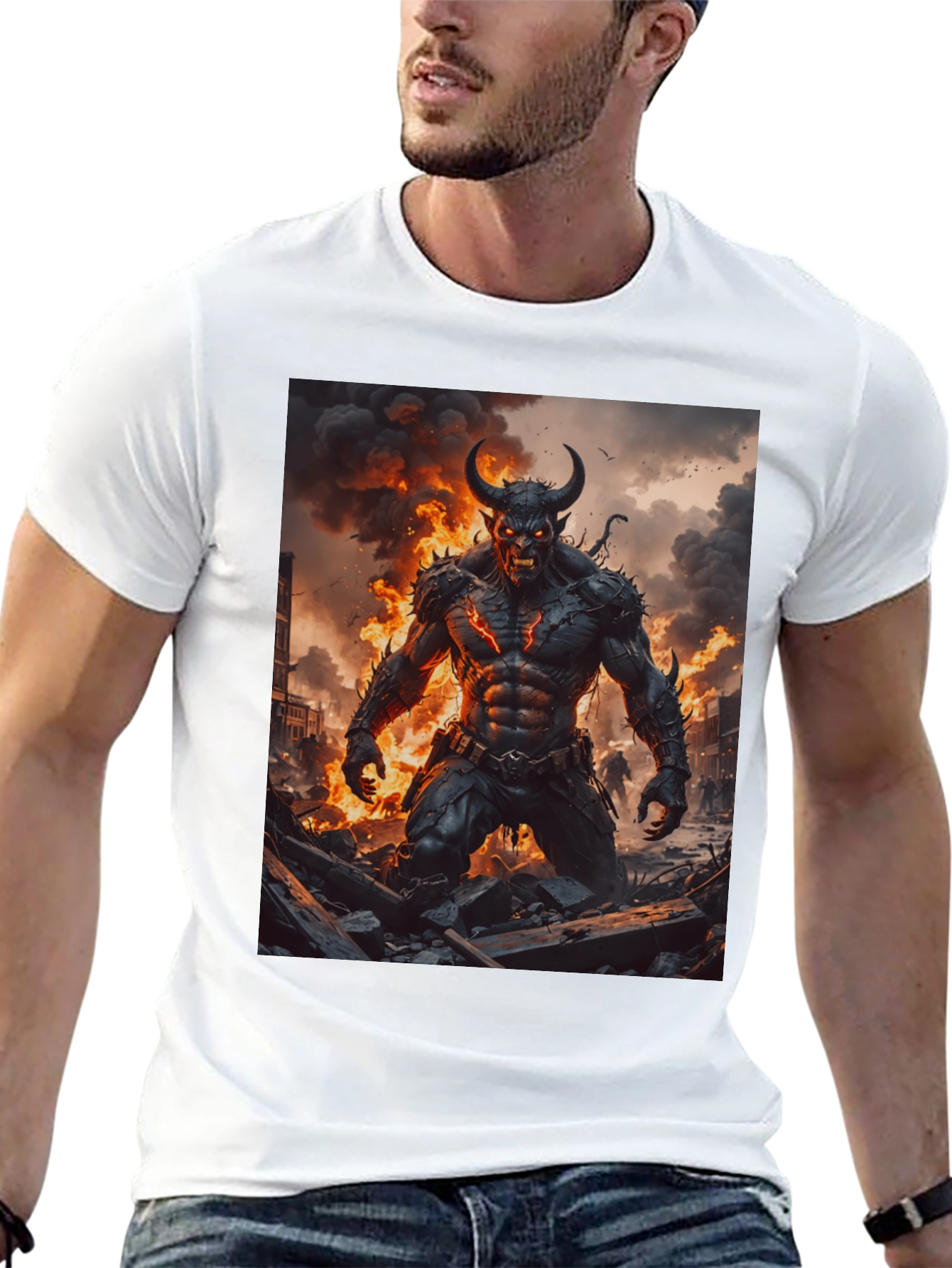 Inferno Demon Graphic Tee - Black
