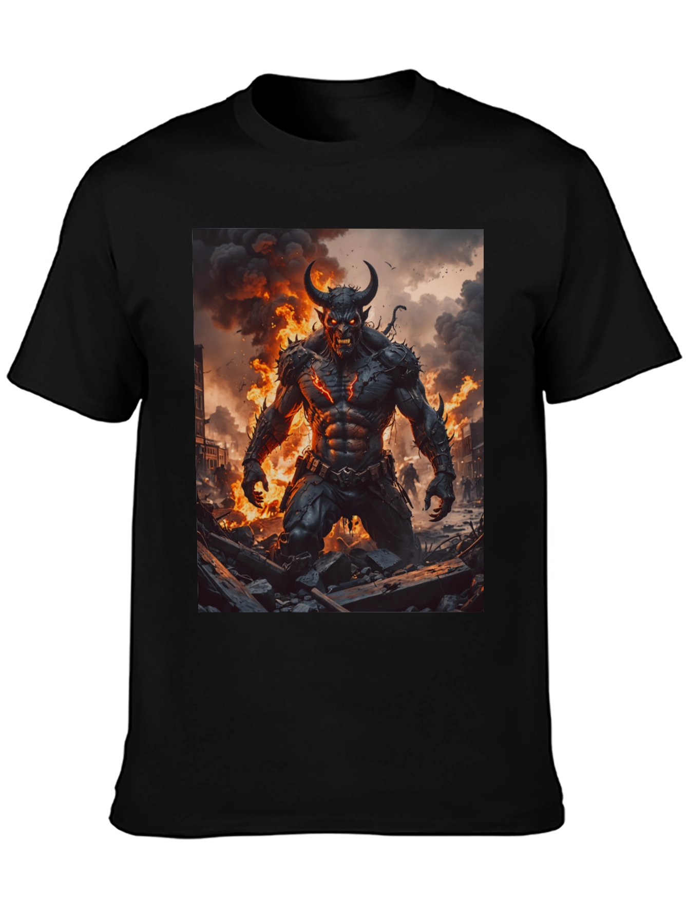 Inferno Demon Graphic Tee - Black