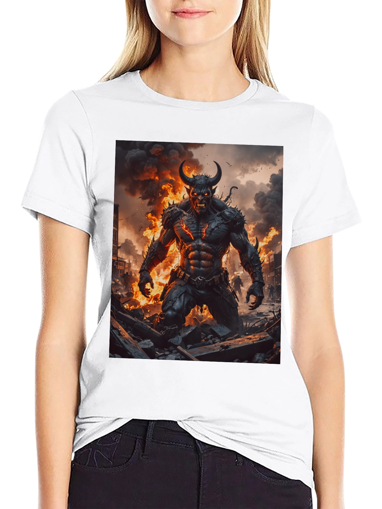 Inferno Demon Graphic Tee - Black