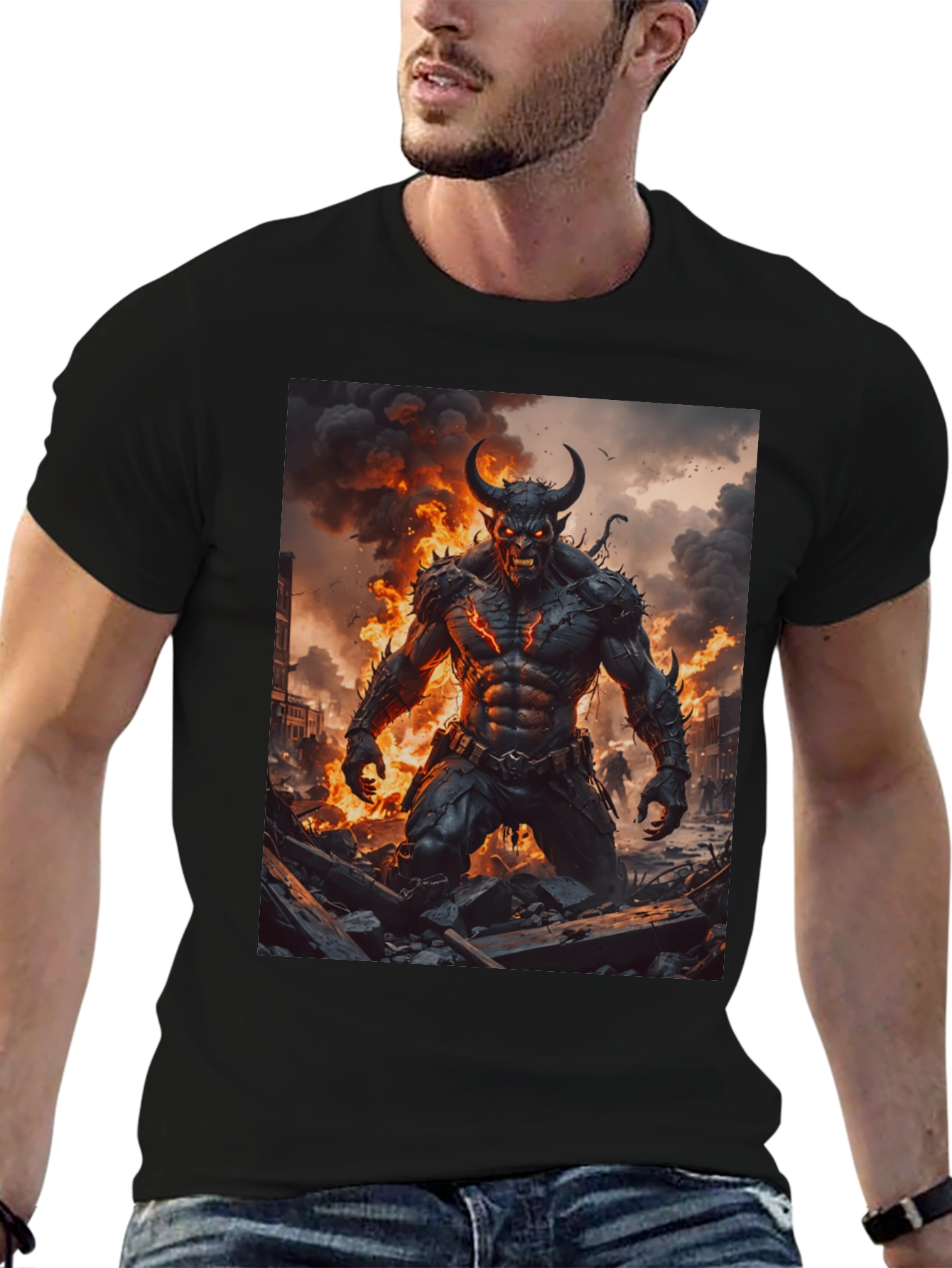 Inferno Demon Graphic Tee - Black