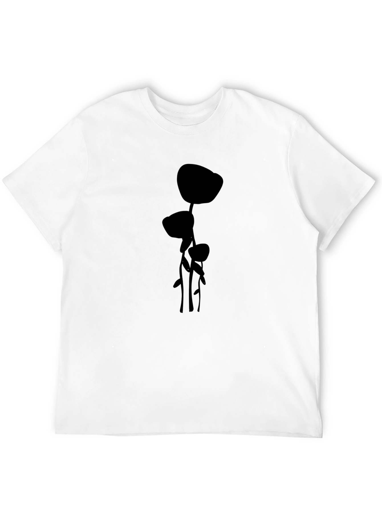 Modern Plant Graphic Black T-Shirt