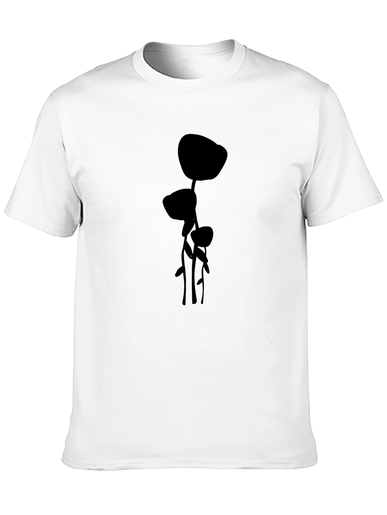 Modern Plant Graphic Black T-Shirt