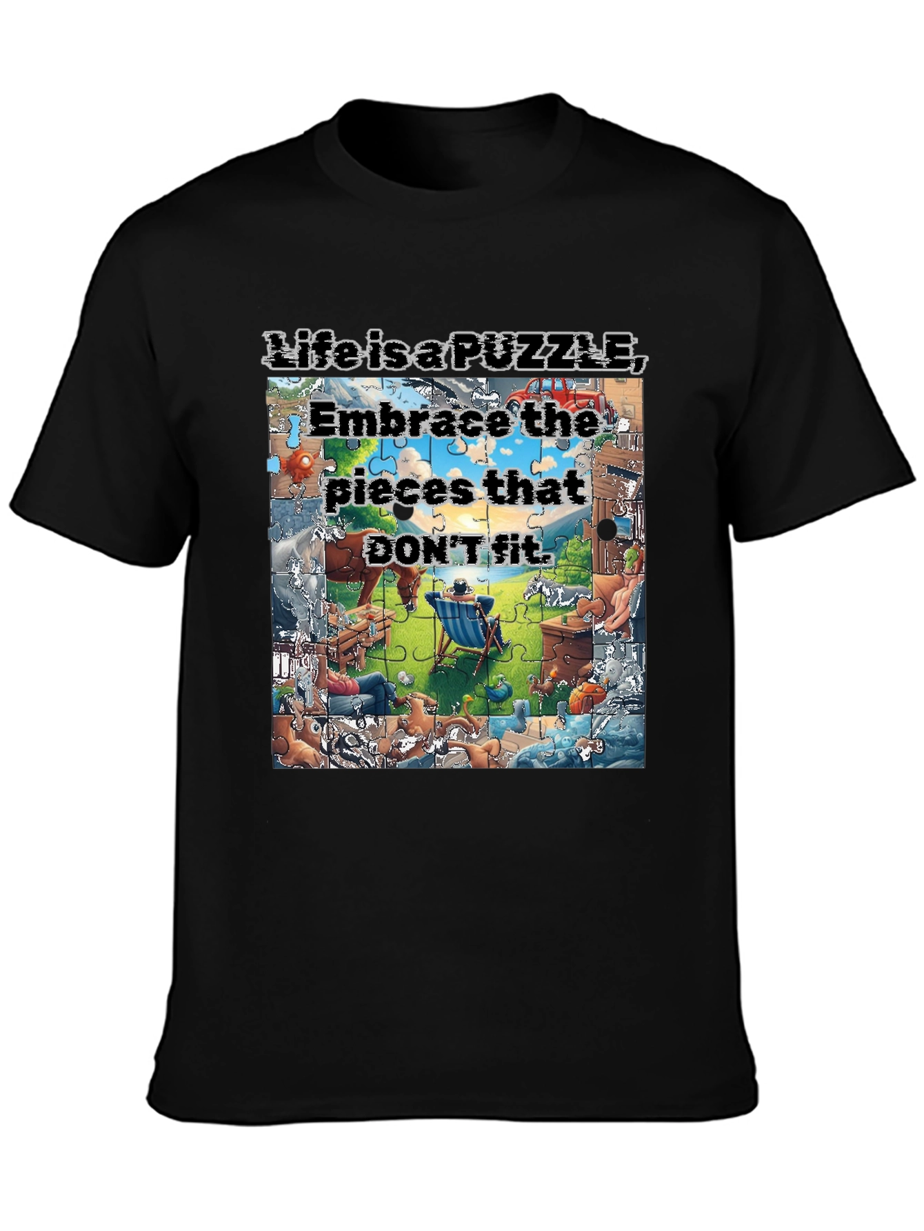 Life is a Puzzle Graphic T-Shirt