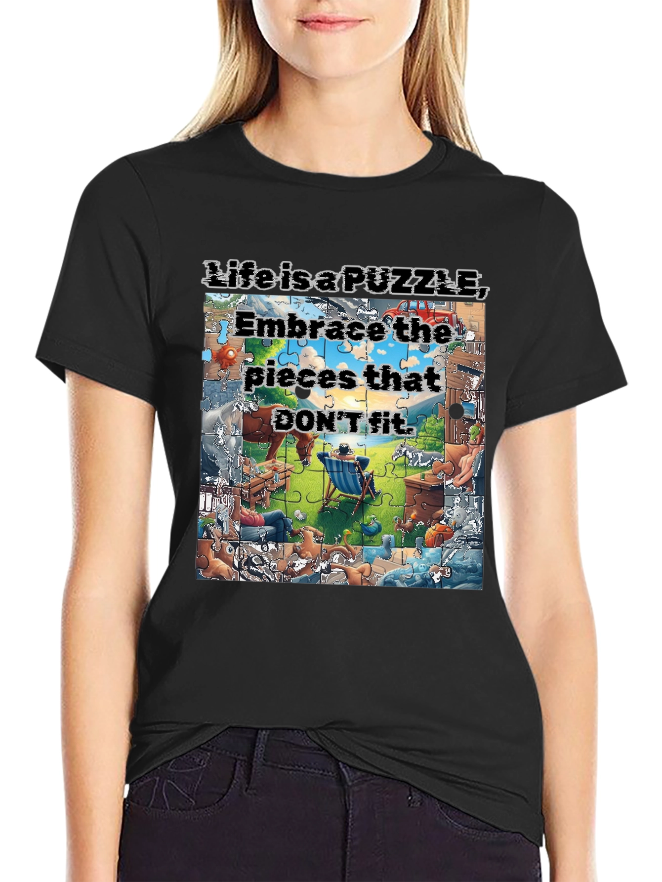 Life is a Puzzle Graphic T-Shirt