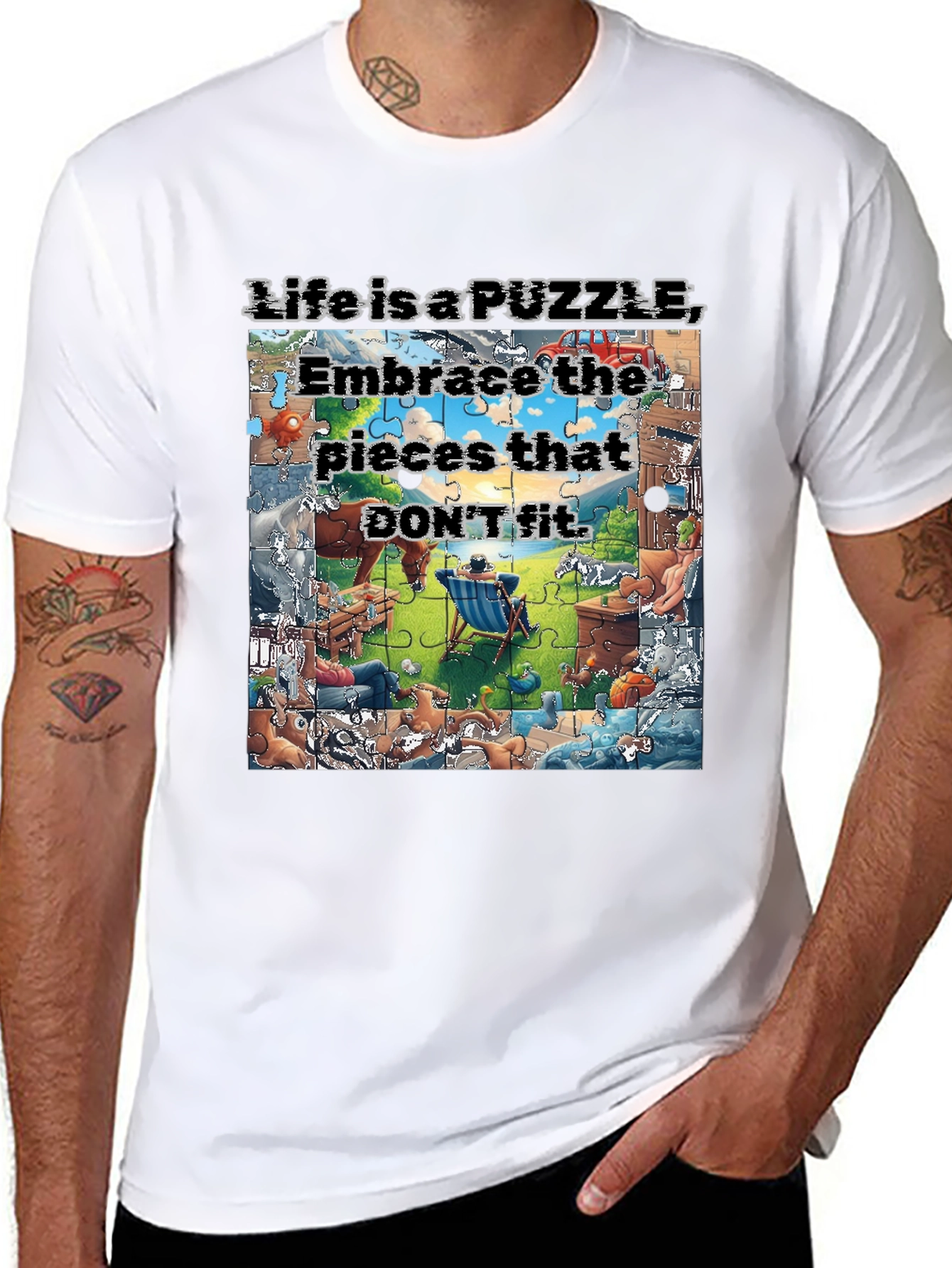 Life is a Puzzle Graphic T-Shirt