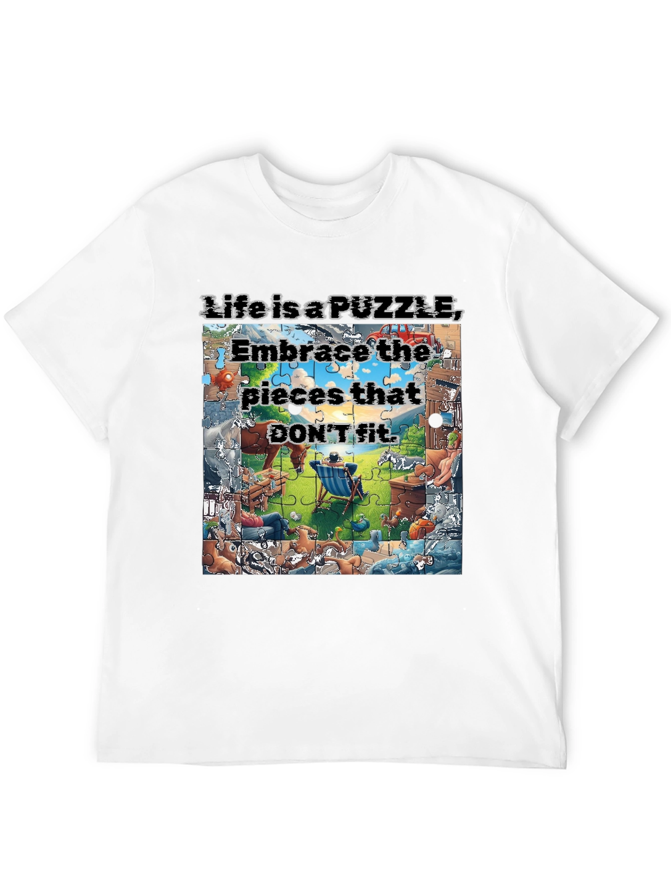 Life is a Puzzle Graphic T-Shirt
