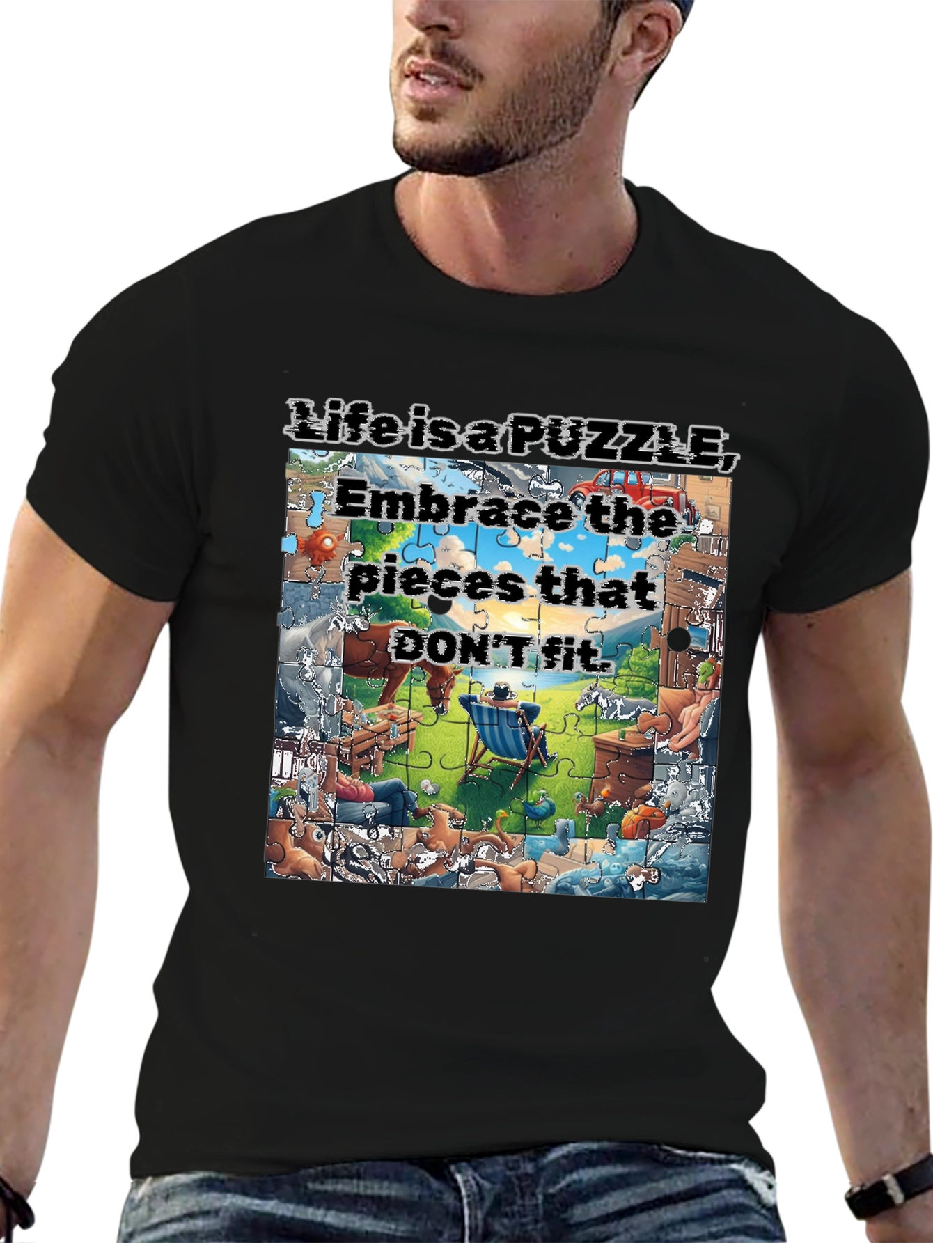 Life is a Puzzle Graphic T-Shirt