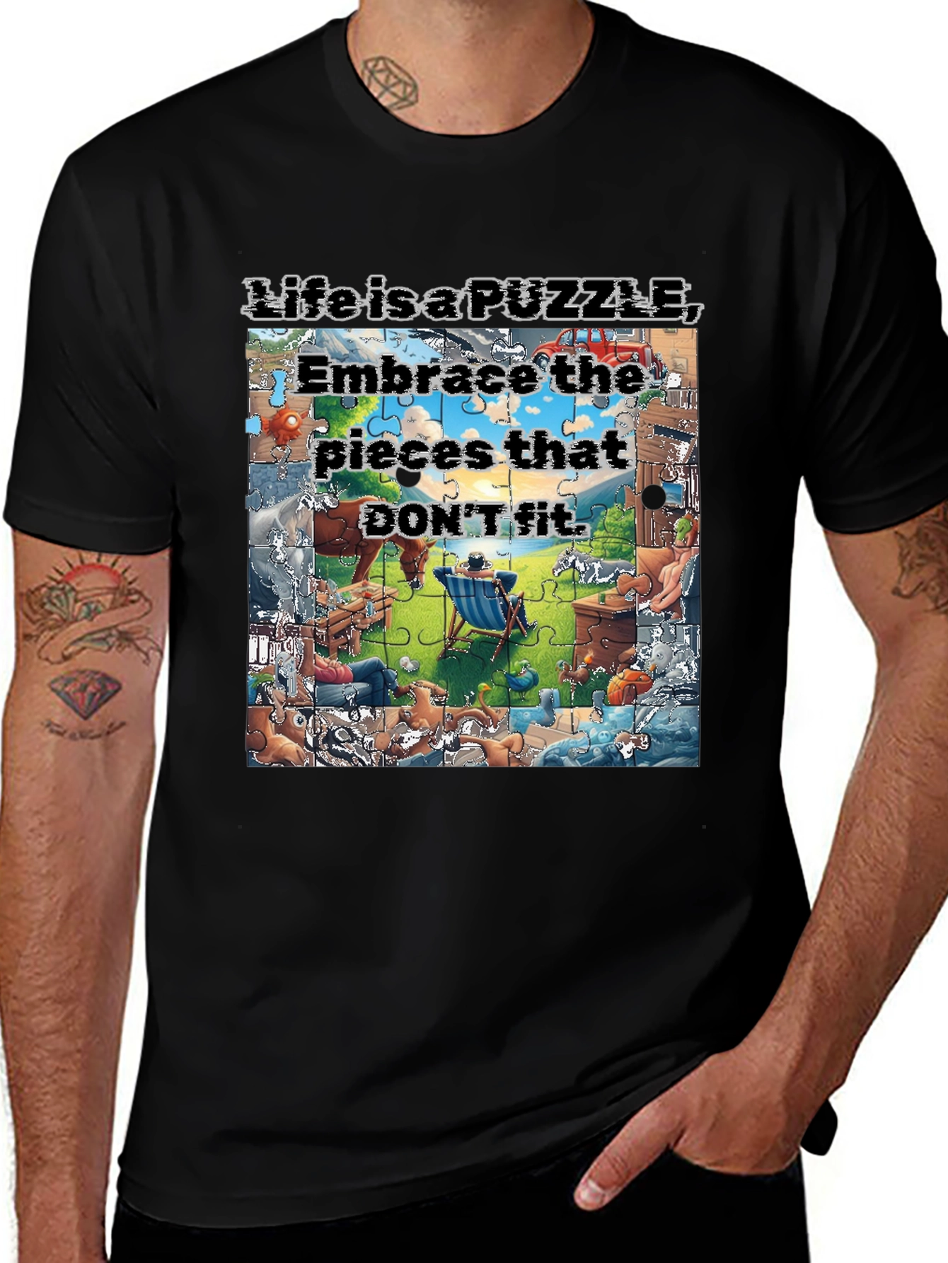 Life is a Puzzle Graphic T-Shirt