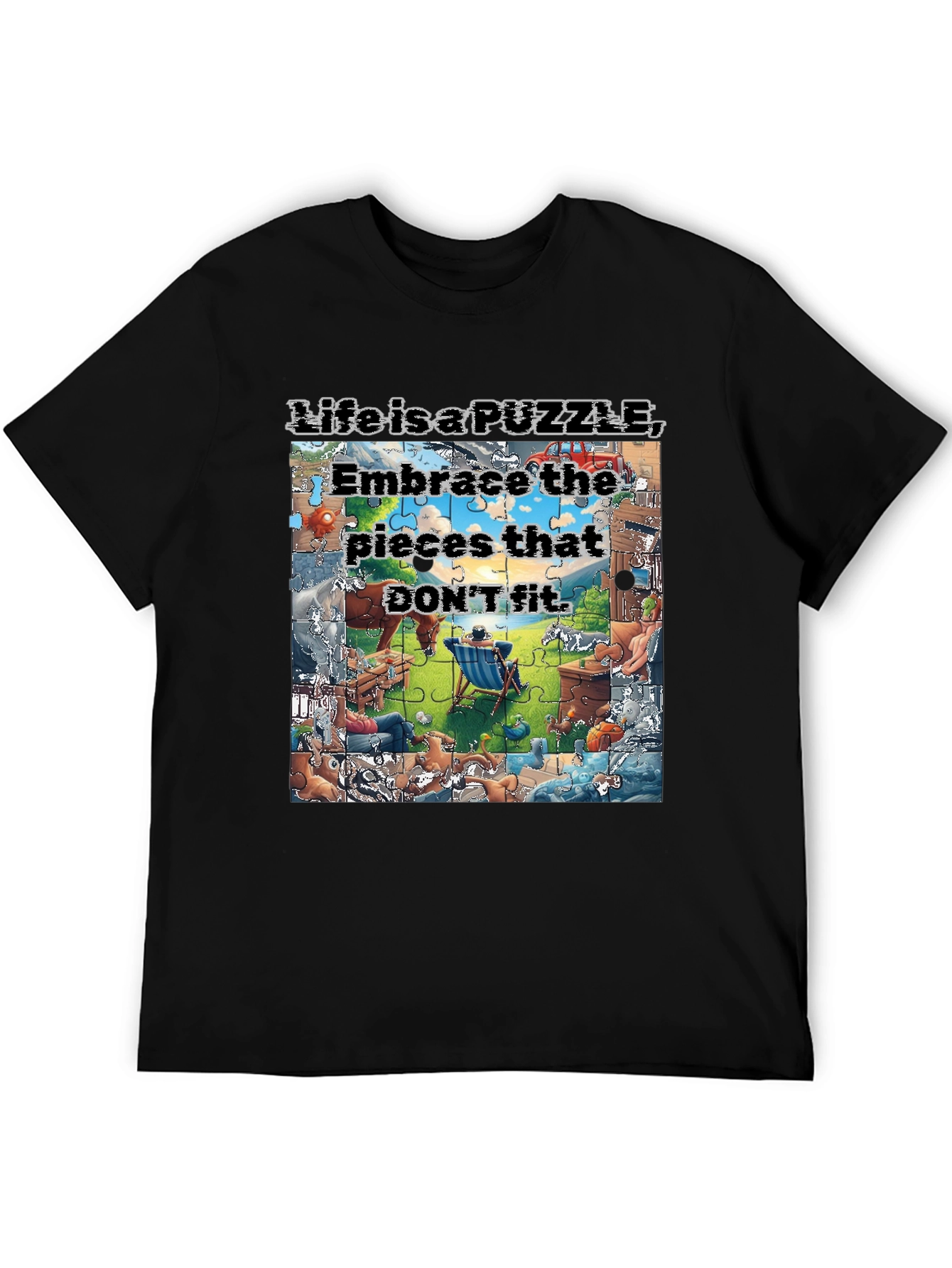 Life is a Puzzle Graphic T-Shirt