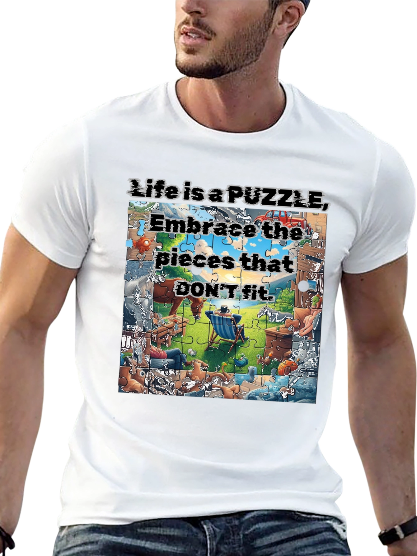 Life is a Puzzle Graphic T-Shirt