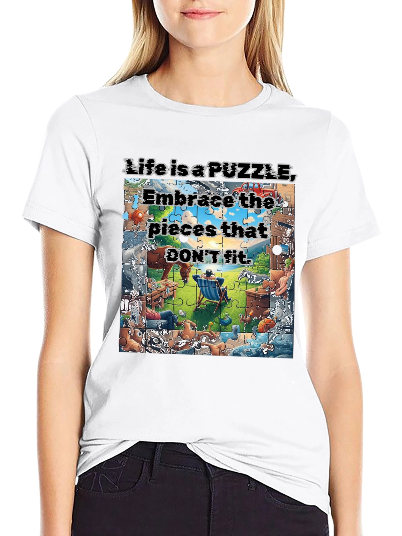 Life is a Puzzle Graphic T-Shirt