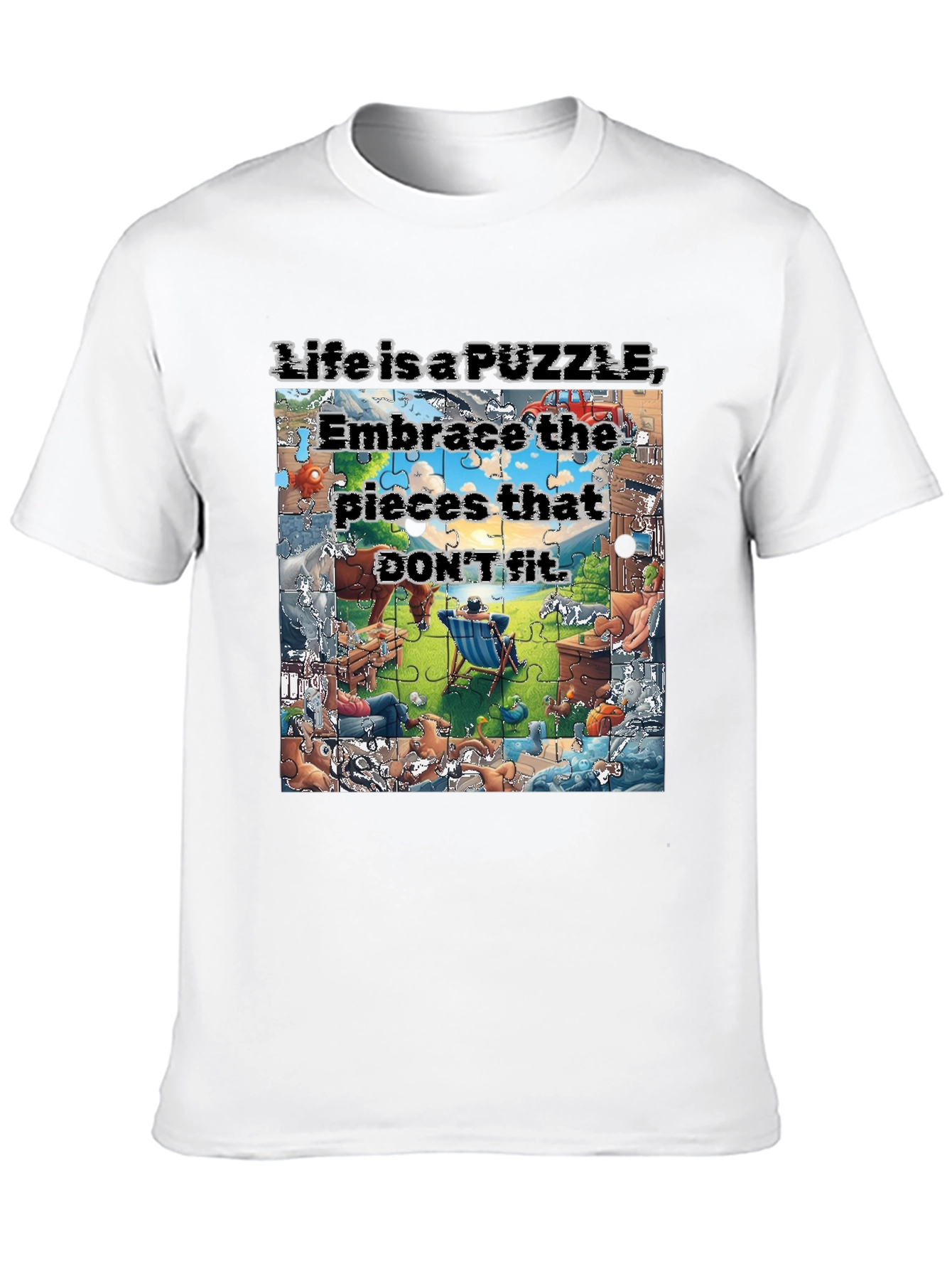 Life is a Puzzle Graphic T-Shirt