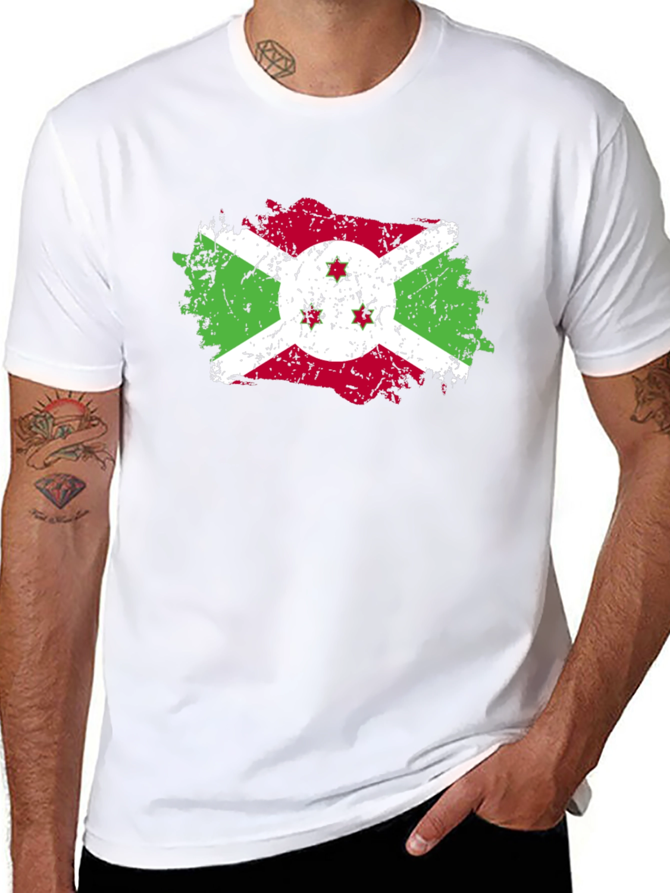 Burundi Flag Distressed T-Shirt