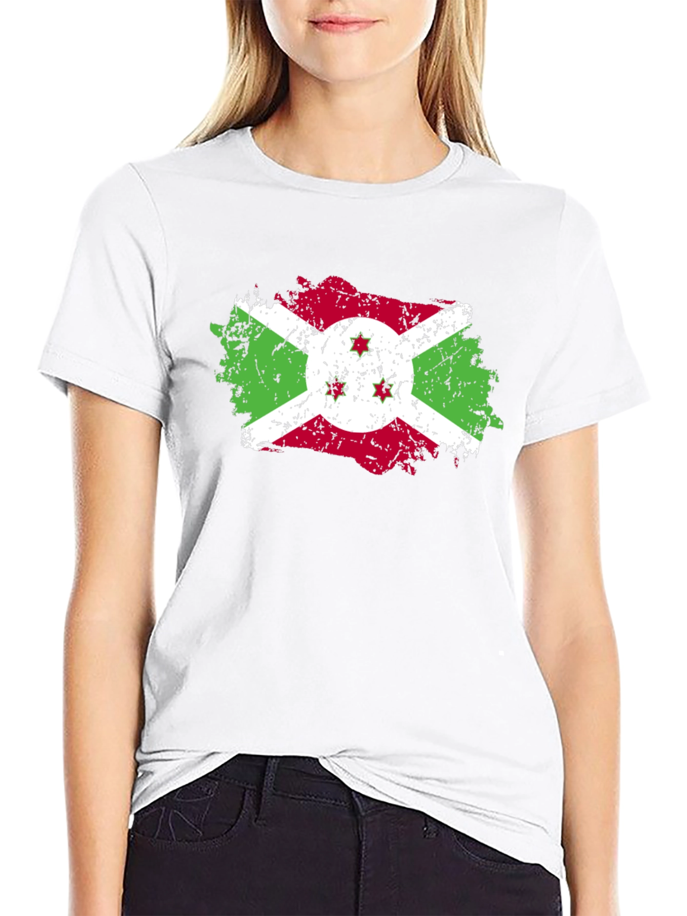 Burundi Flag Distressed T-Shirt
