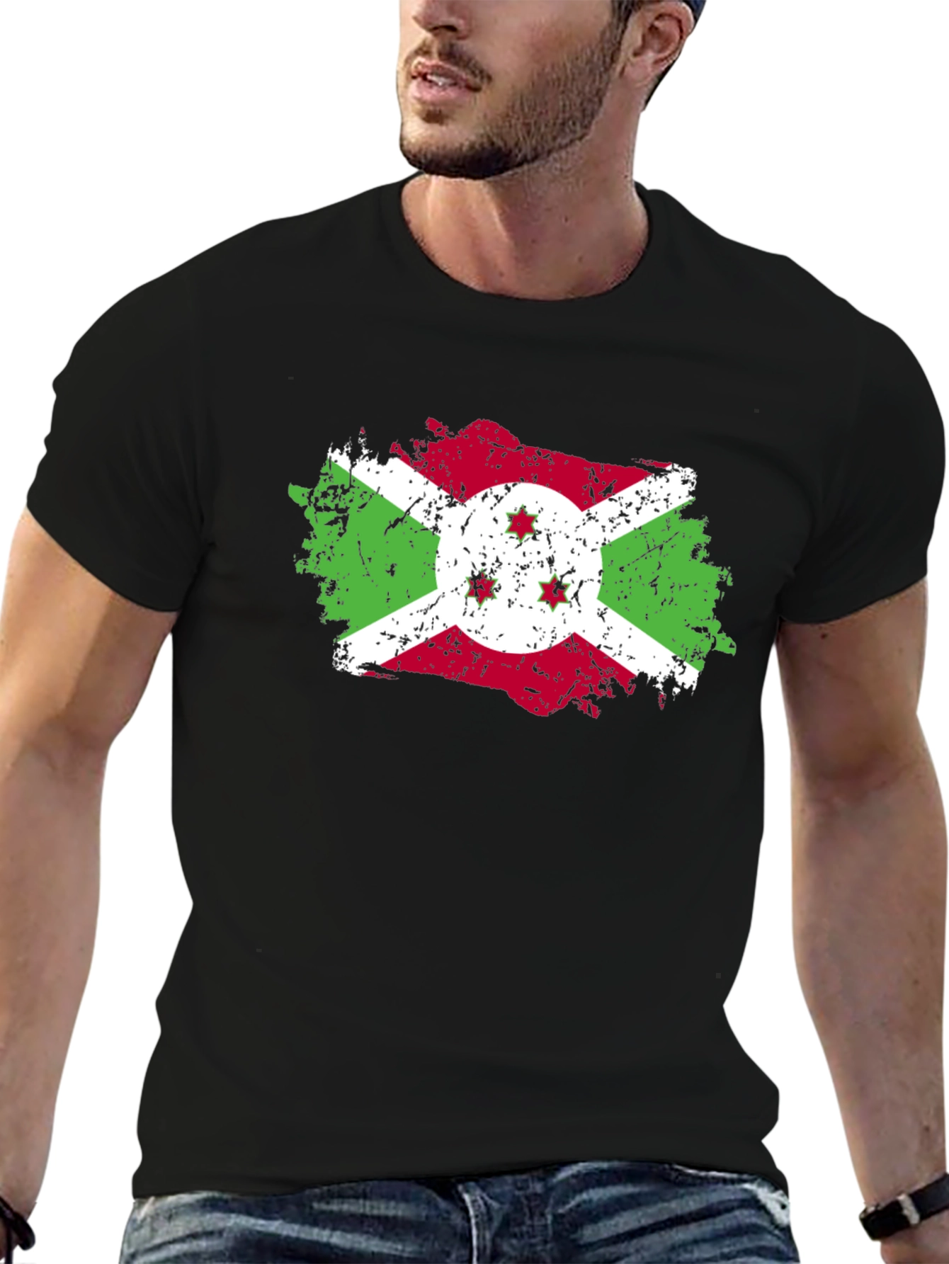 Burundi Flag Distressed T-Shirt