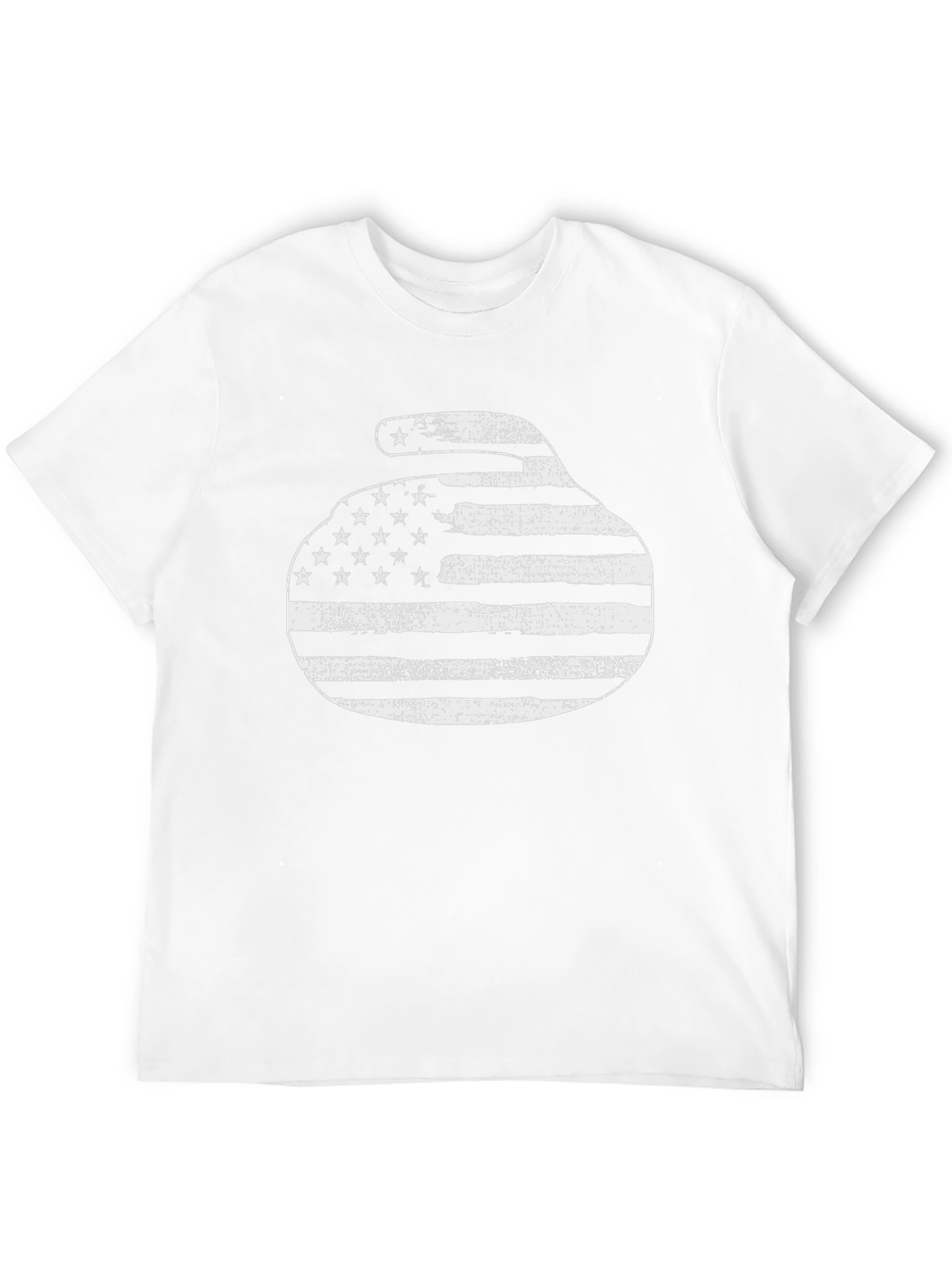 American Flag Curling Stone Graphic Tee