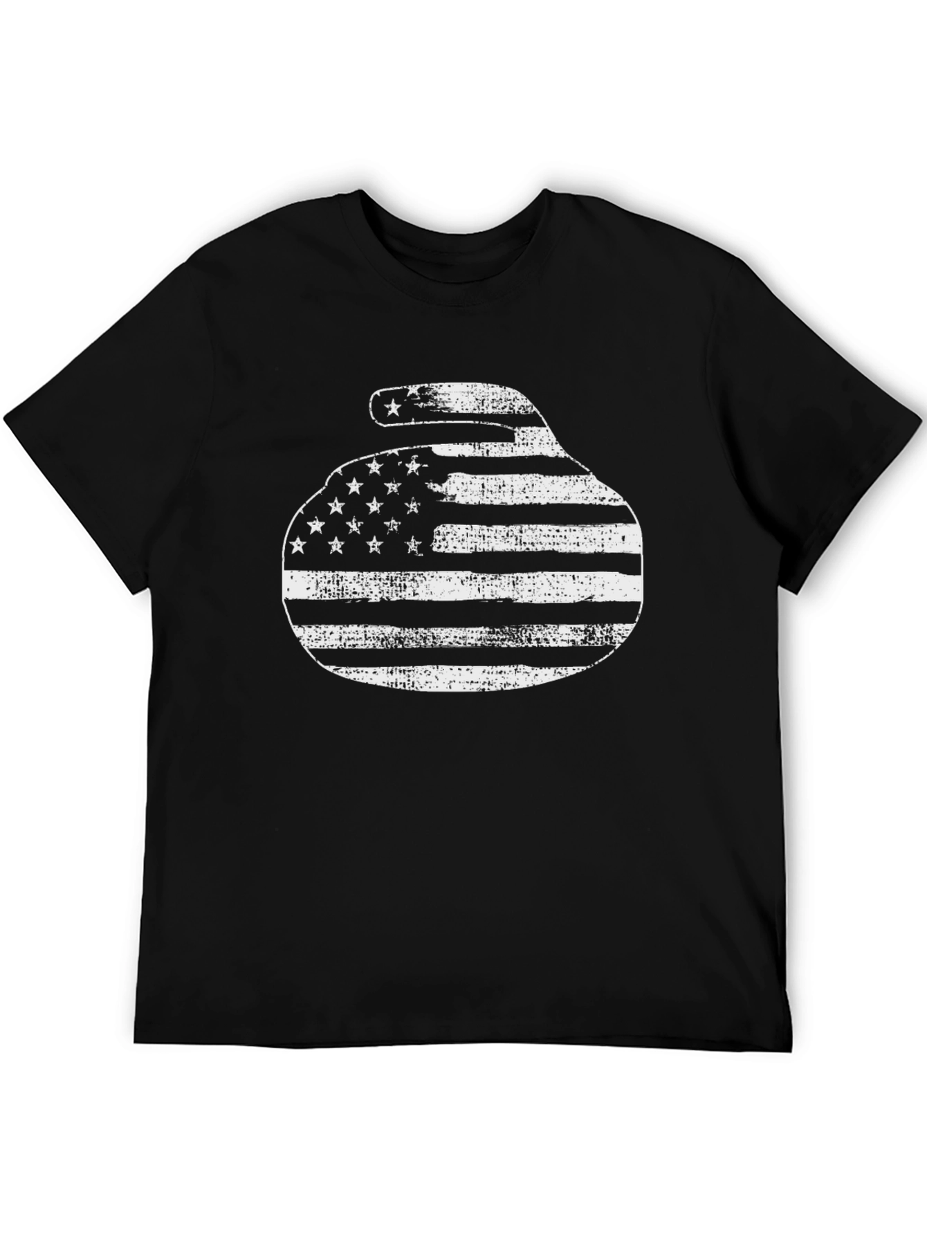 American Flag Curling Stone Graphic Tee