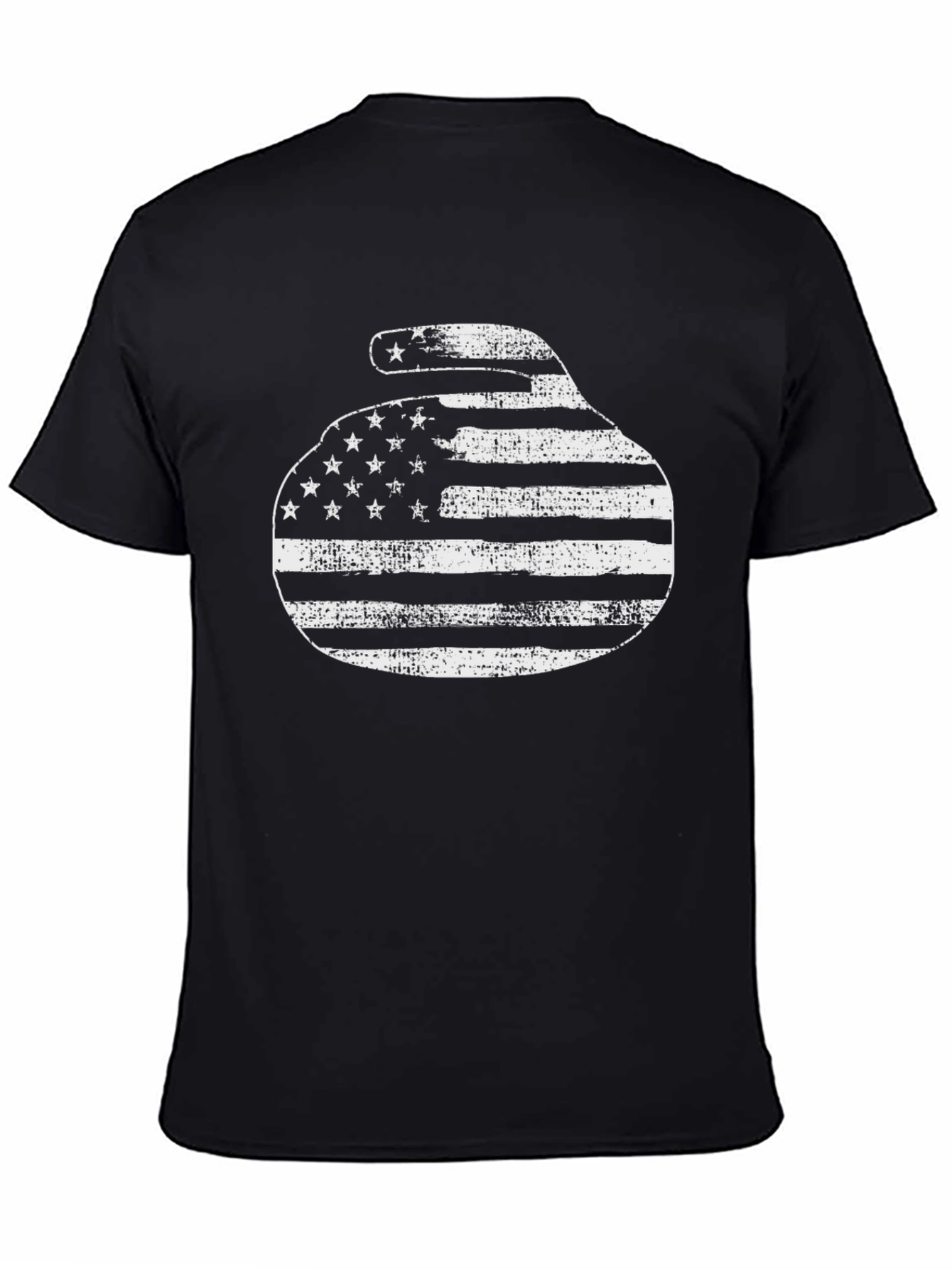 American Flag Curling Stone Graphic Tee