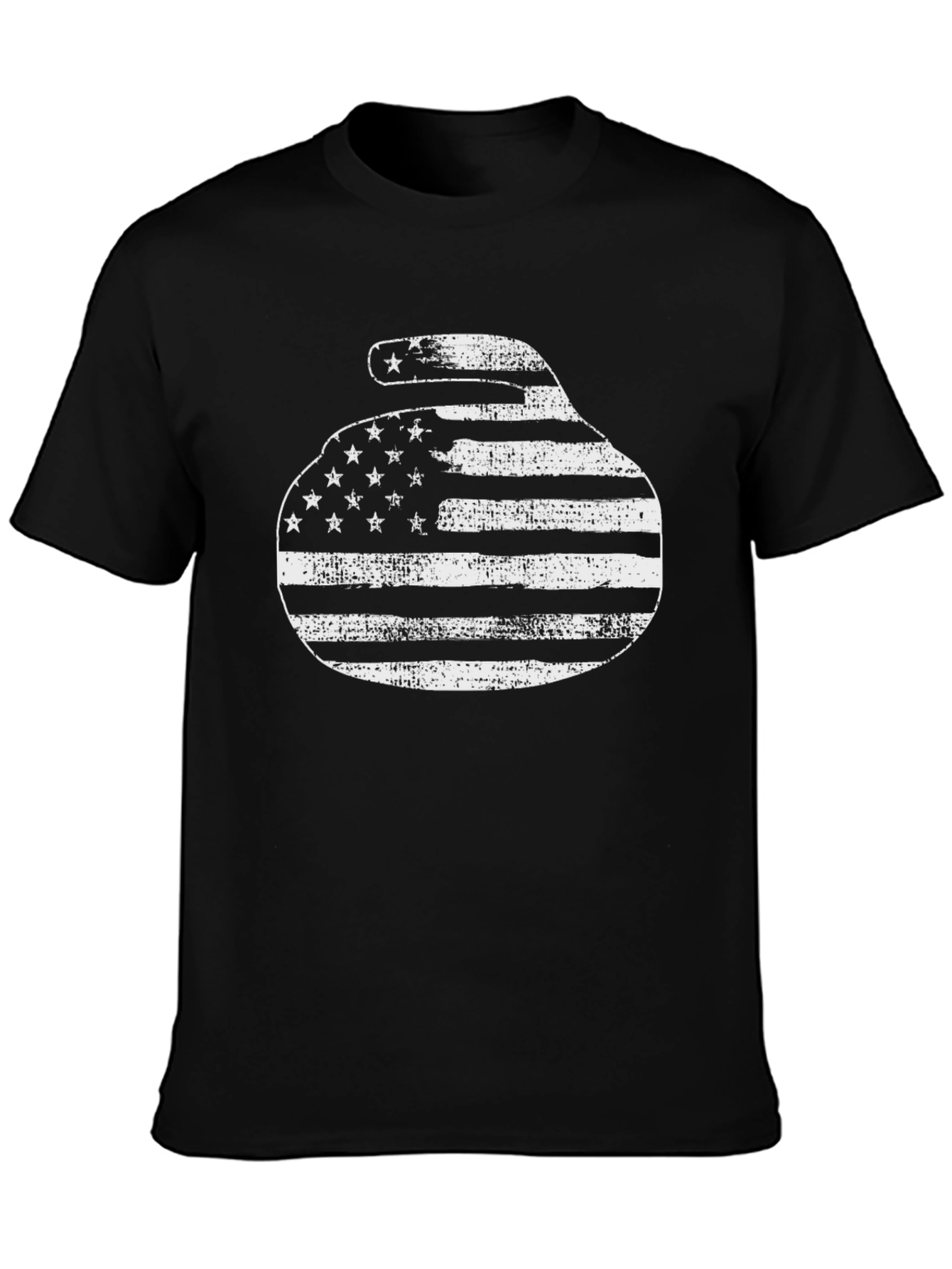 American Flag Curling Stone Graphic Tee