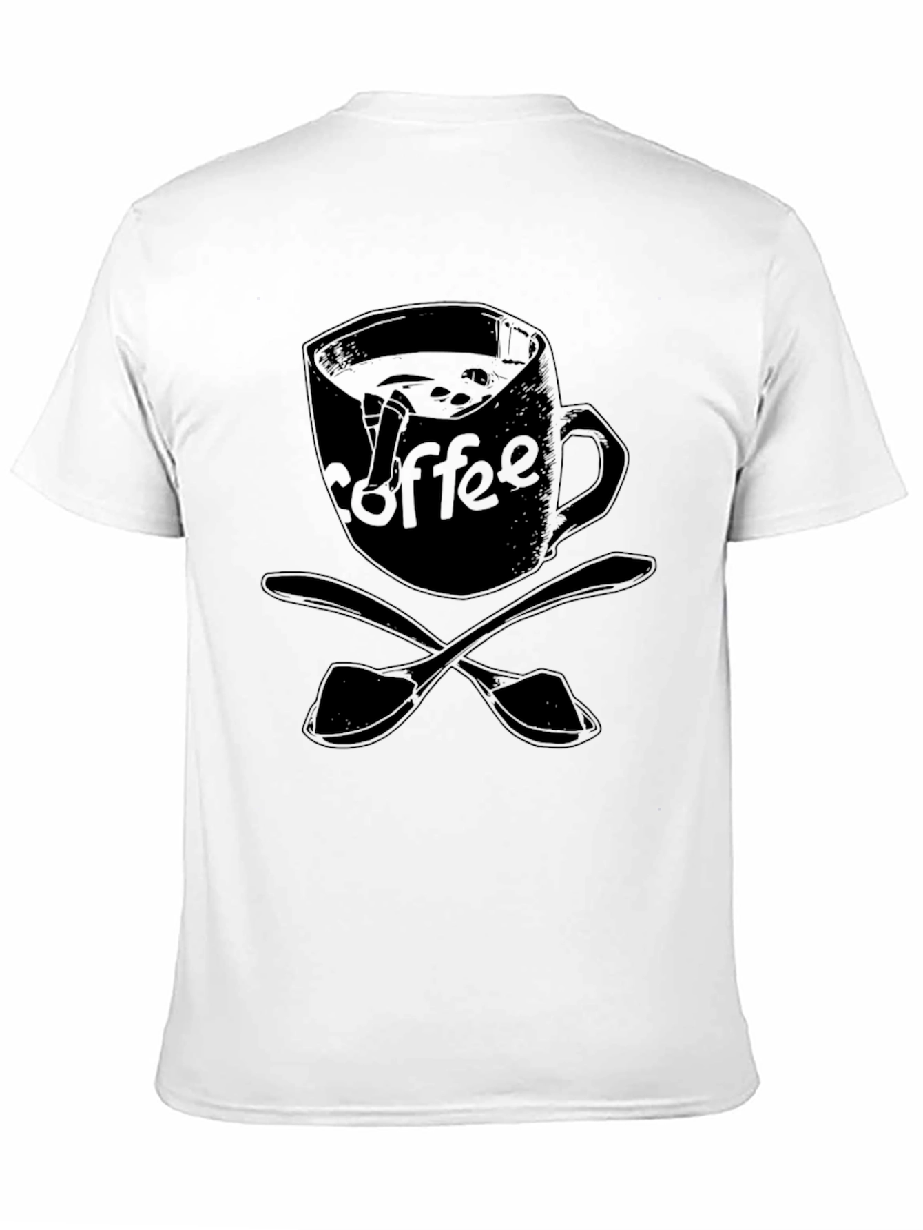 Coffee Lover T-Shirt - Black Mug & Spoon Design