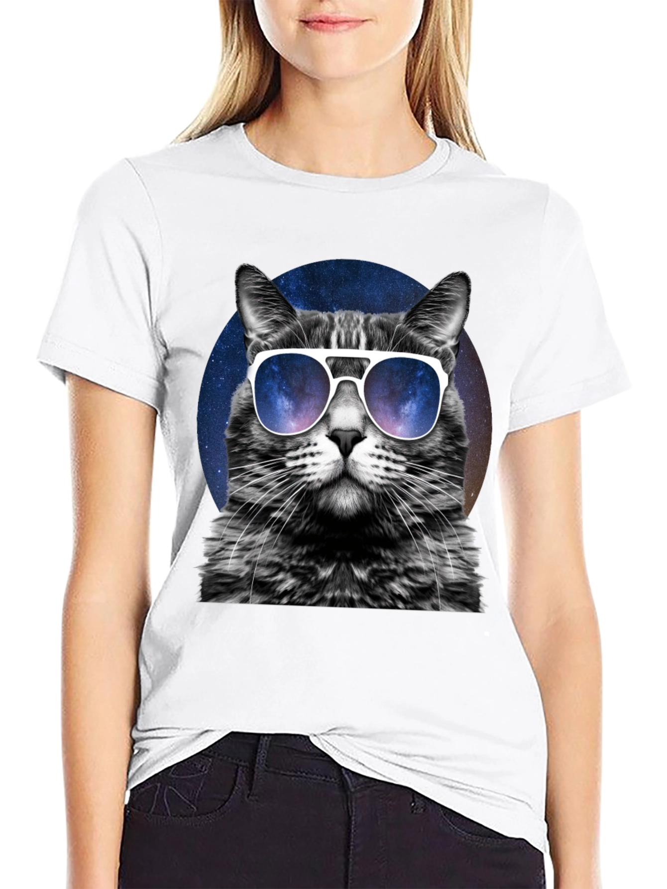 Cool Cat T-Shirt - Galaxy Shades