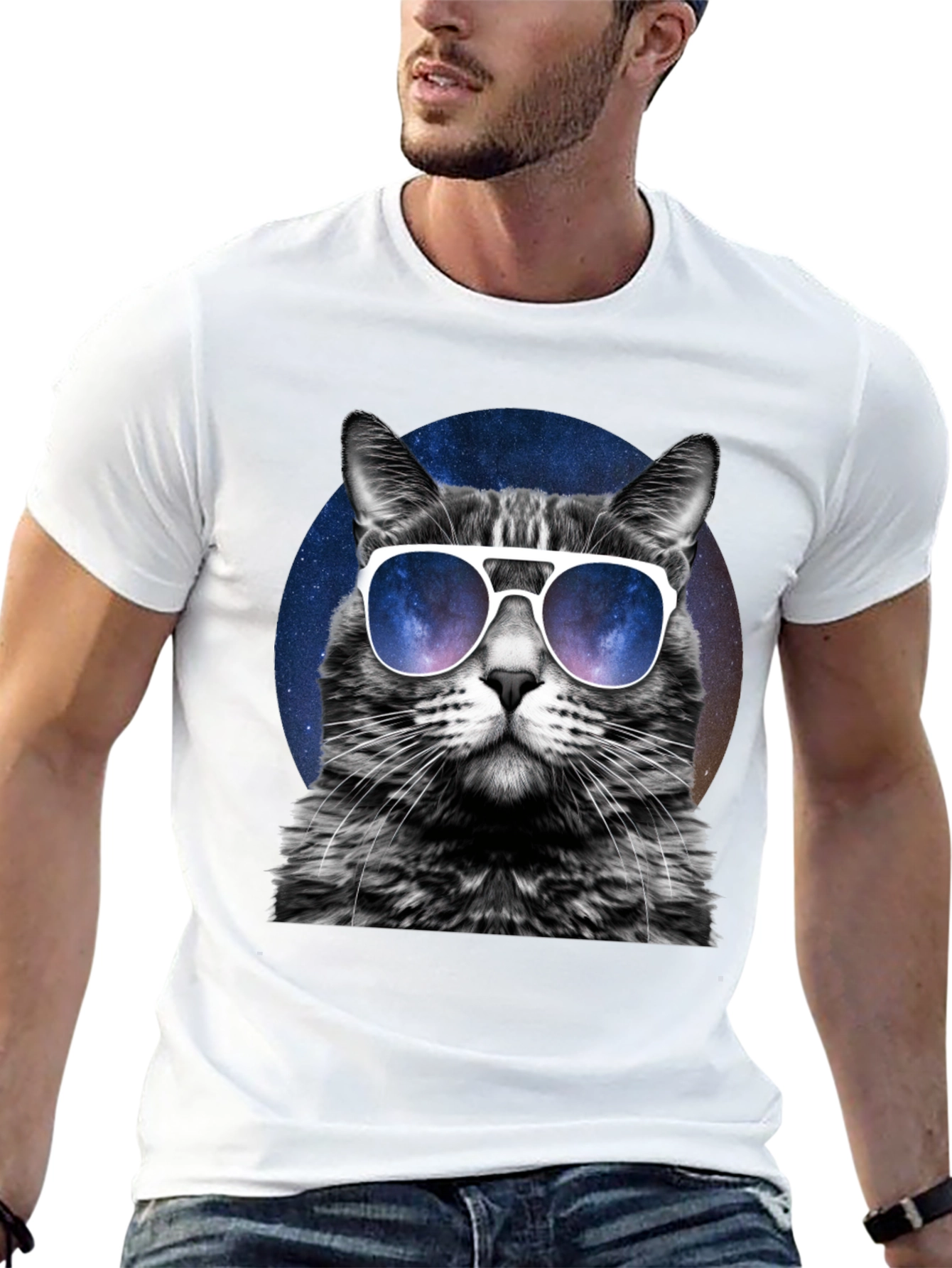 Cool Cat T-Shirt - Galaxy Shades