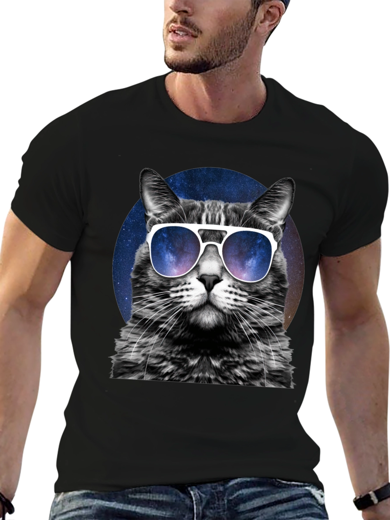 Cool Cat T-Shirt - Galaxy Shades