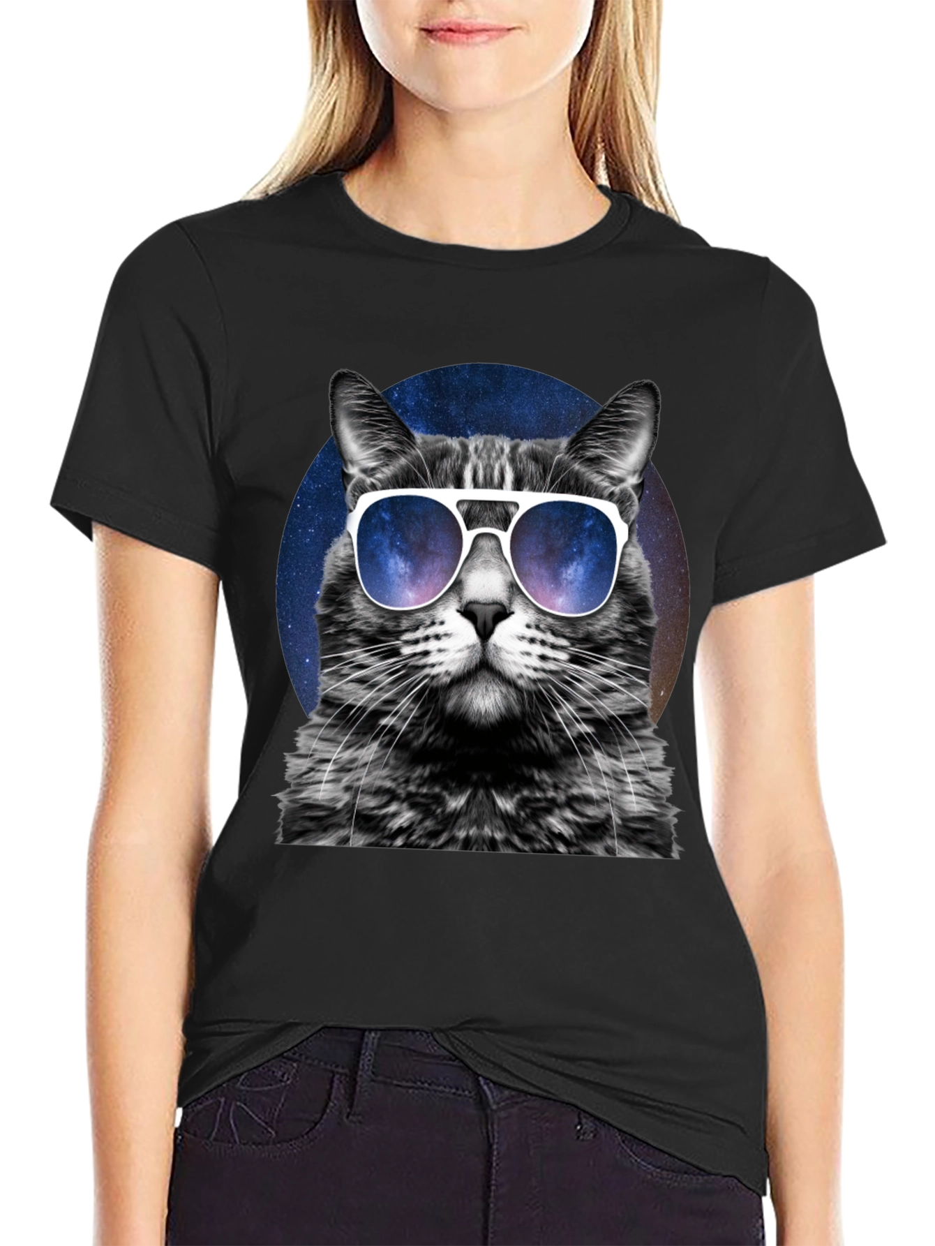 Cool Cat T-Shirt - Galaxy Shades