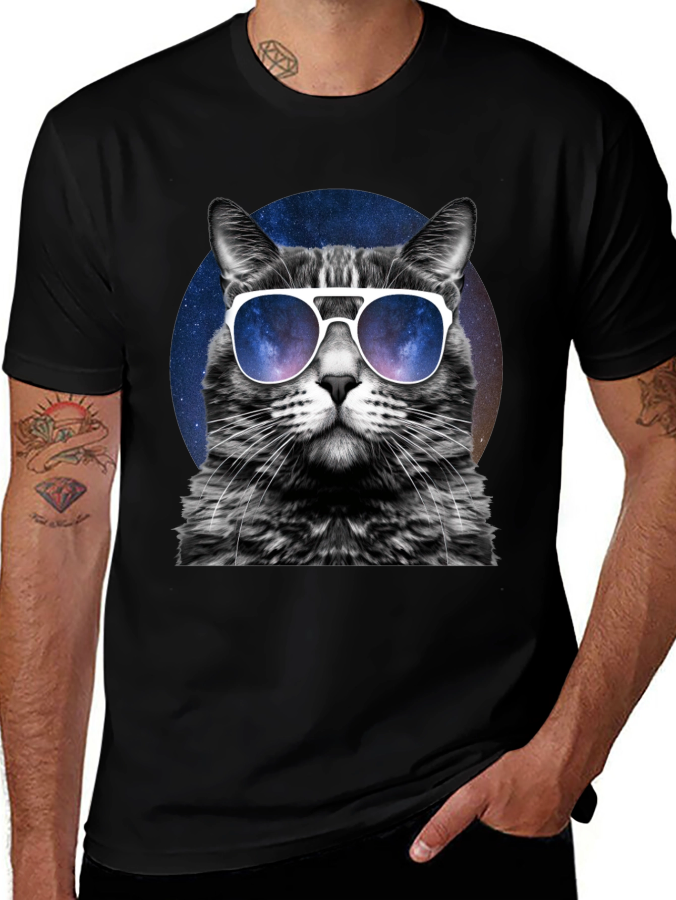 Cool Cat T-Shirt - Galaxy Shades