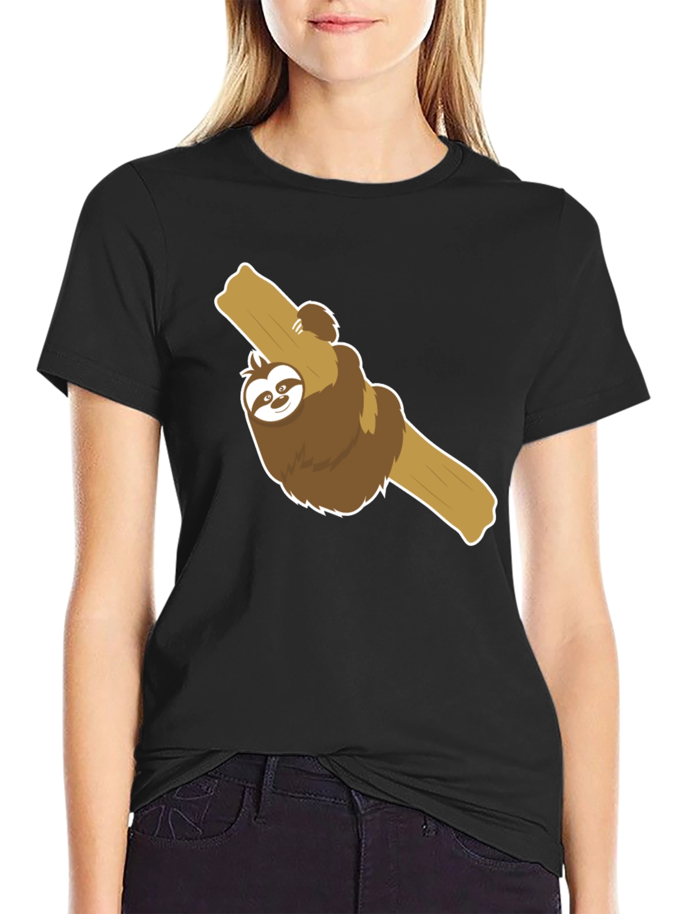 Cute Sloth on Branch Graphic T-Shirt