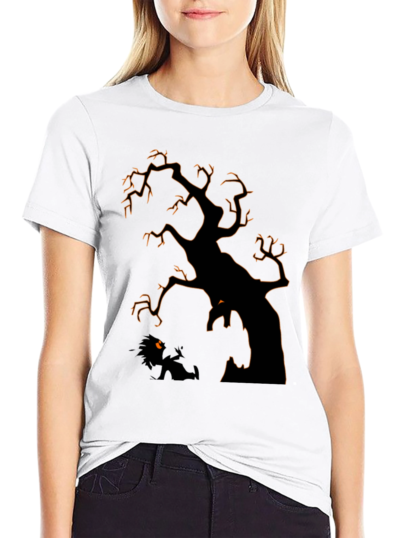 Spooky Tree Graphic Tee - Halloween Style