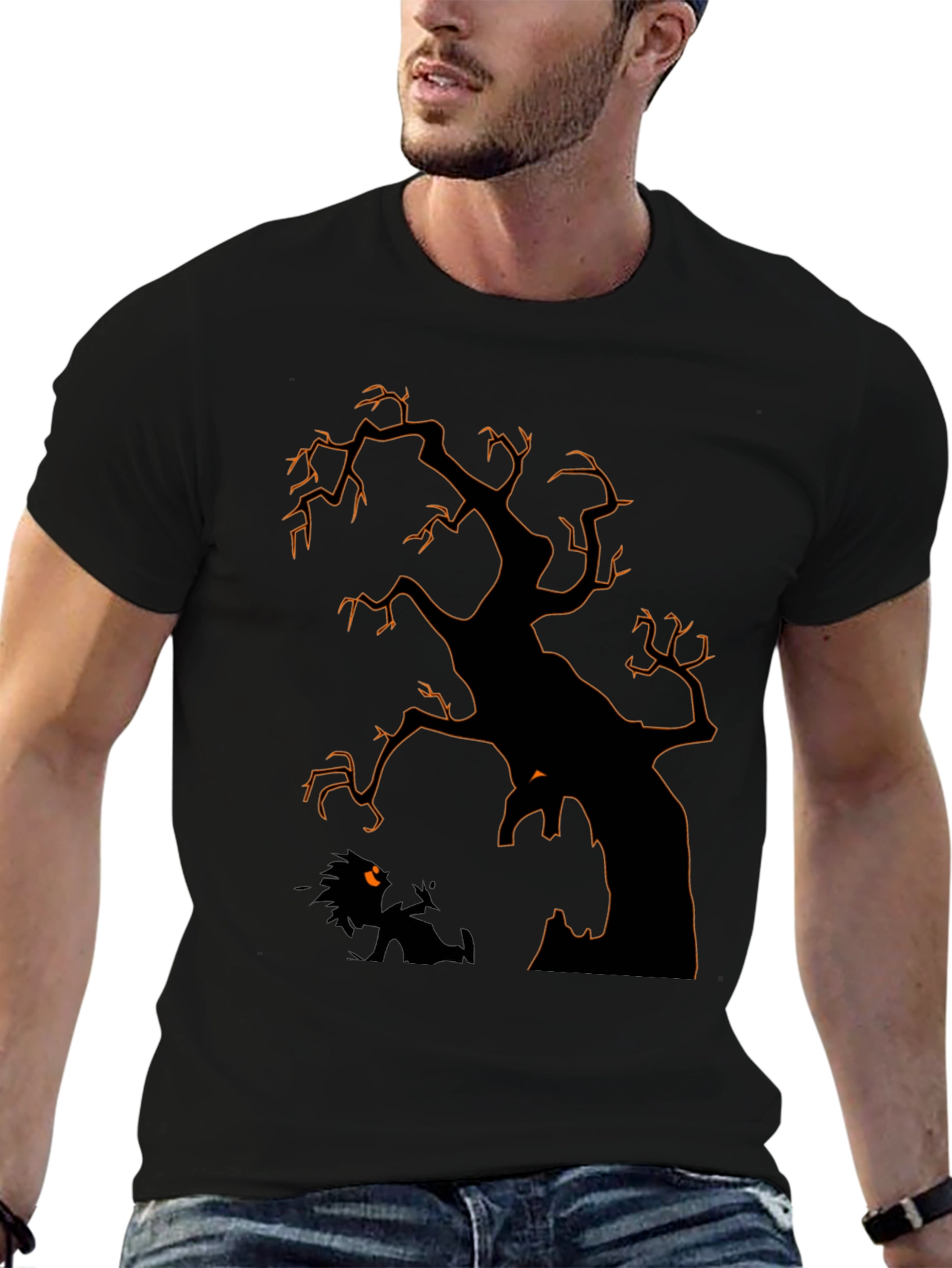 Spooky Tree Graphic Tee - Halloween Style