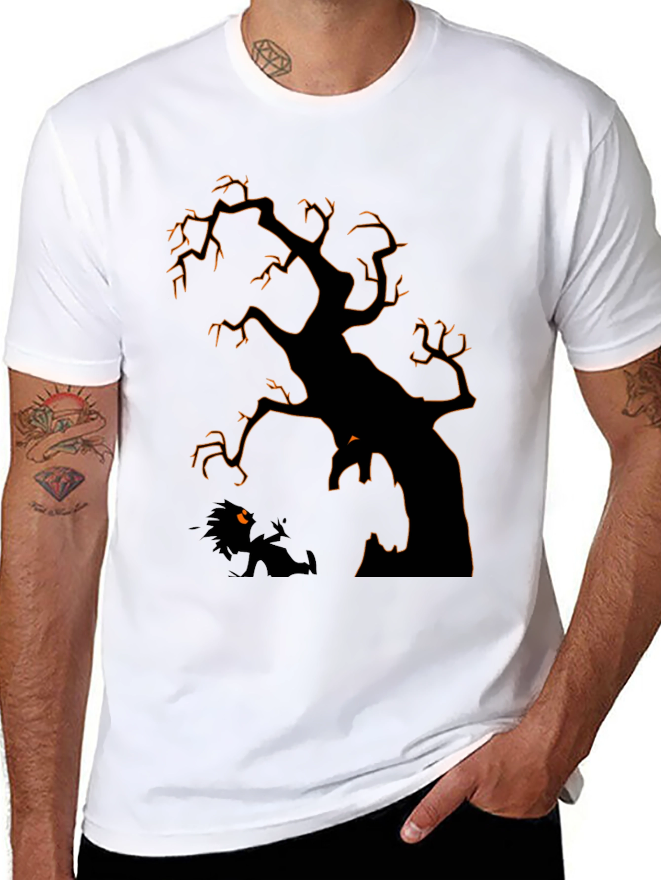 Spooky Tree Graphic Tee - Halloween Style