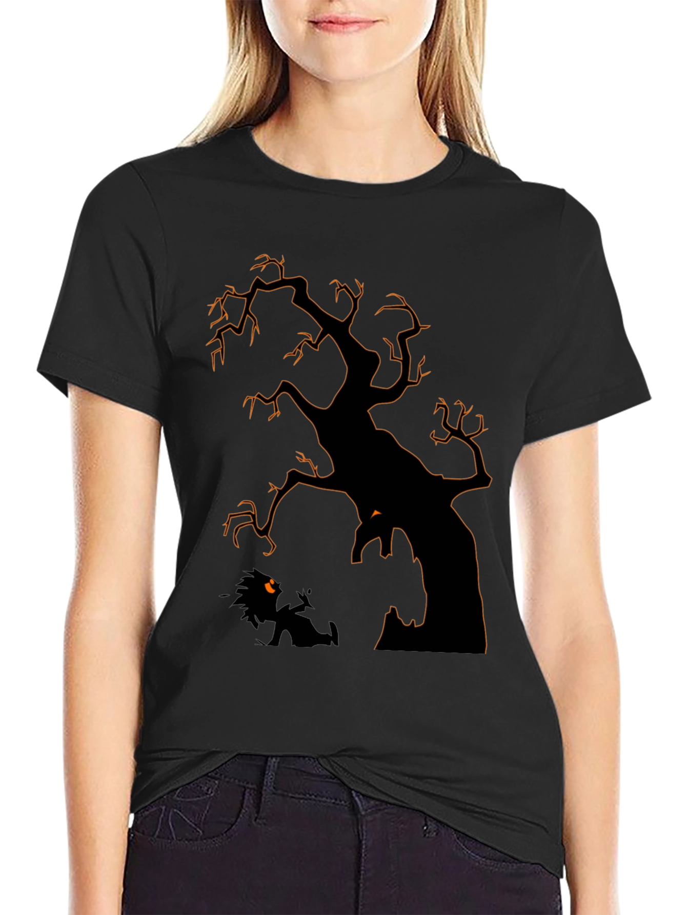 Spooky Tree Graphic Tee - Halloween Style