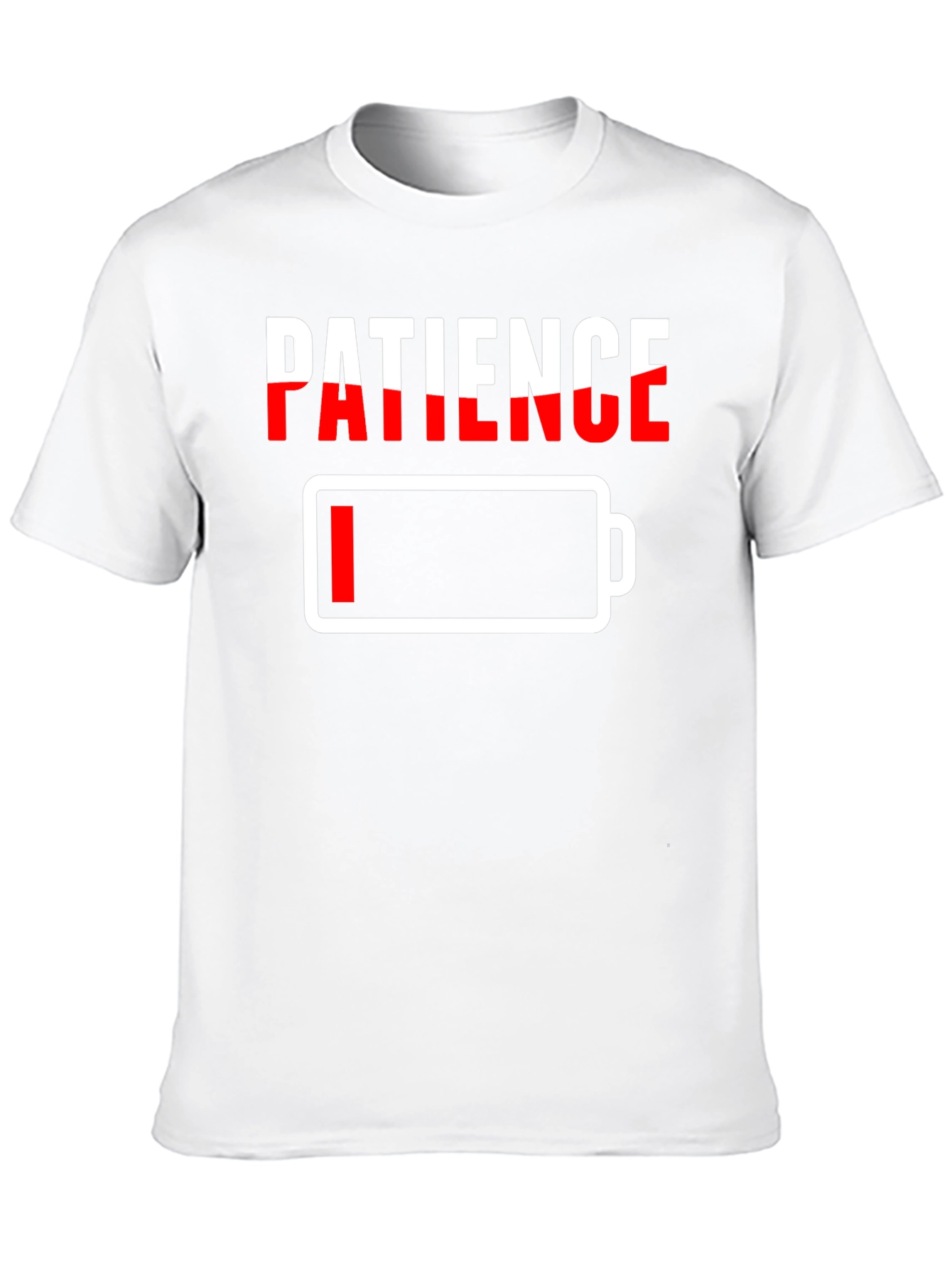 Low Patience T-Shirt - Battery Graphic Novelty Tee