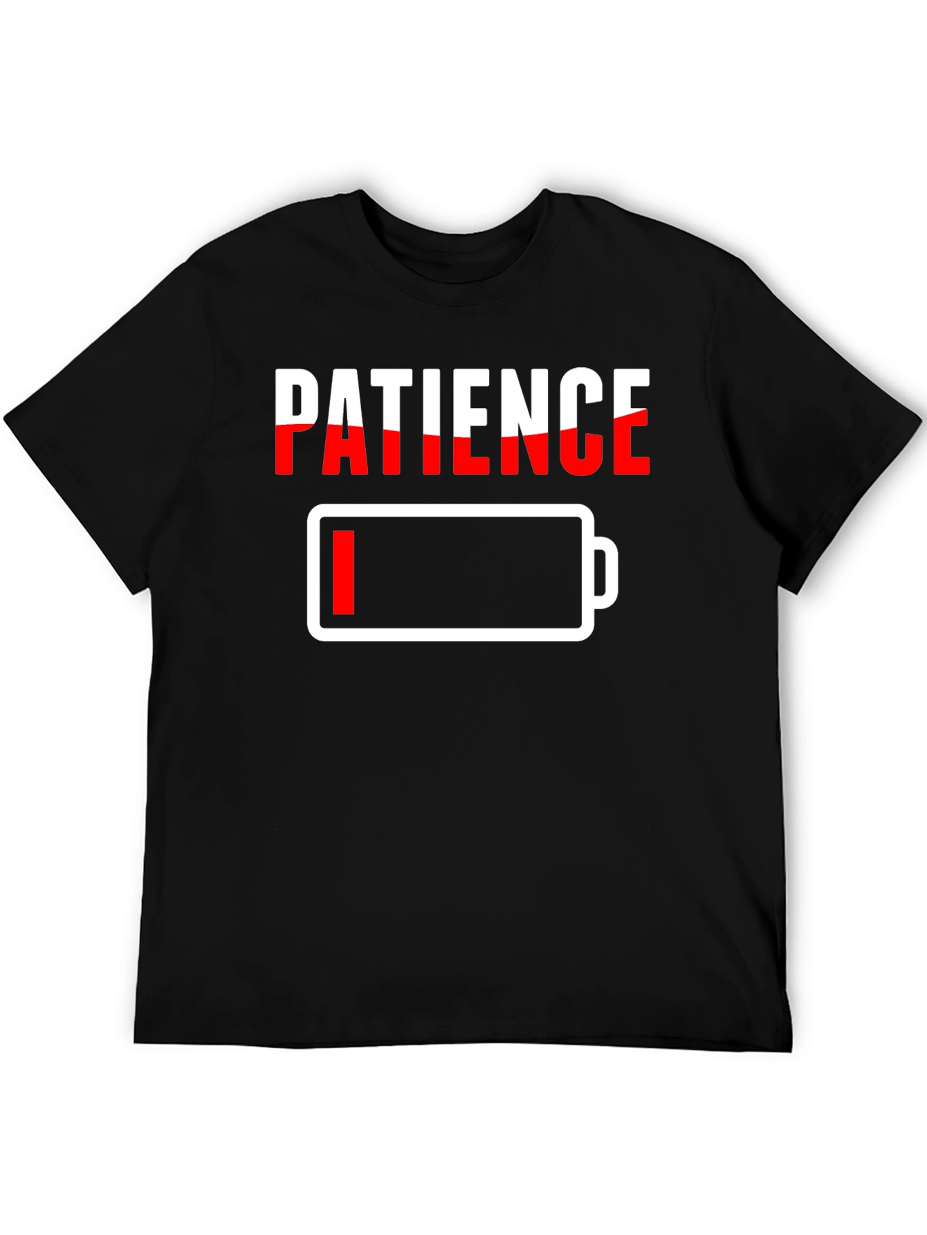 Low Patience T-Shirt - Battery Graphic Novelty Tee
