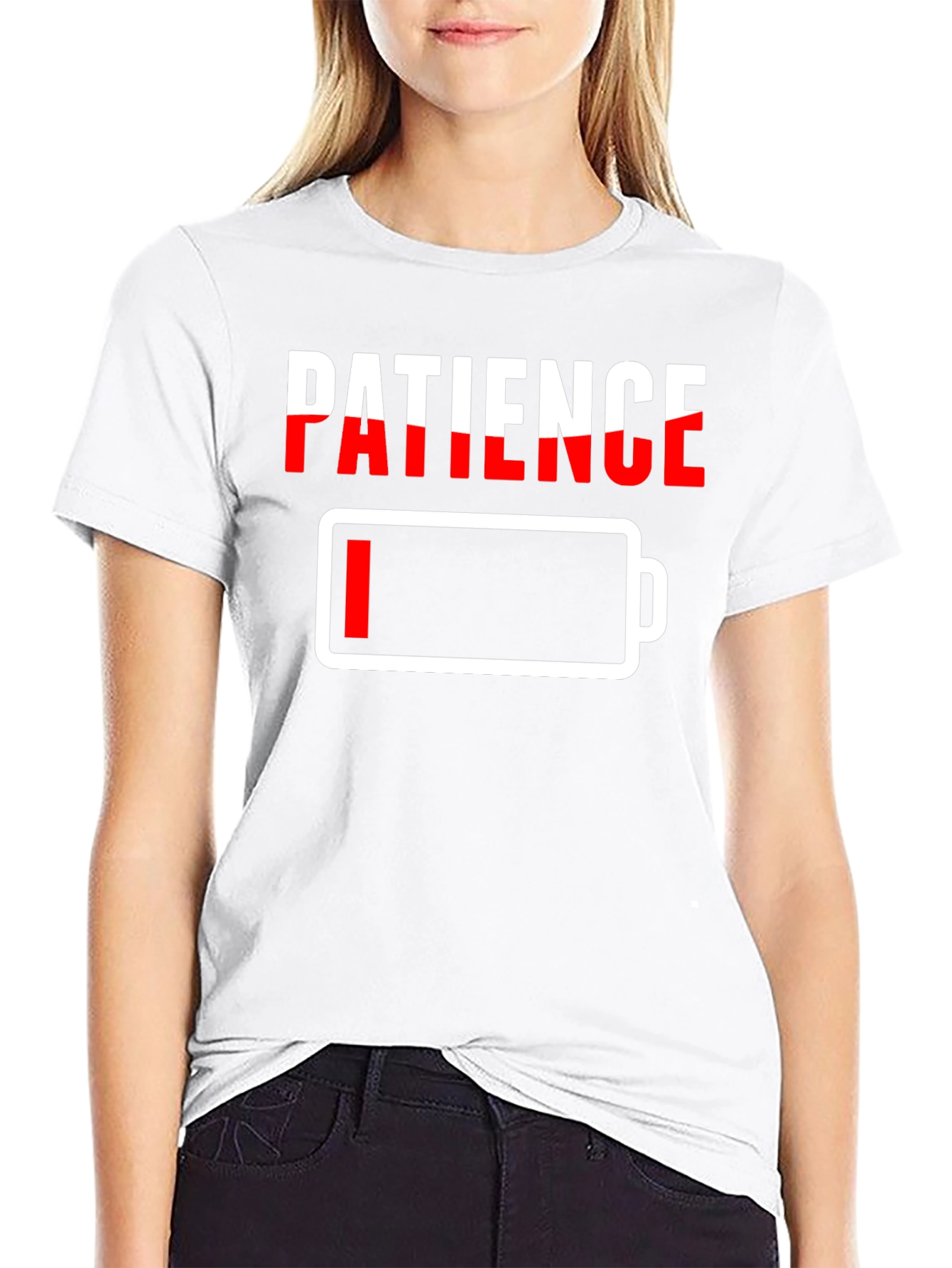 Low Patience T-Shirt - Battery Graphic Novelty Tee