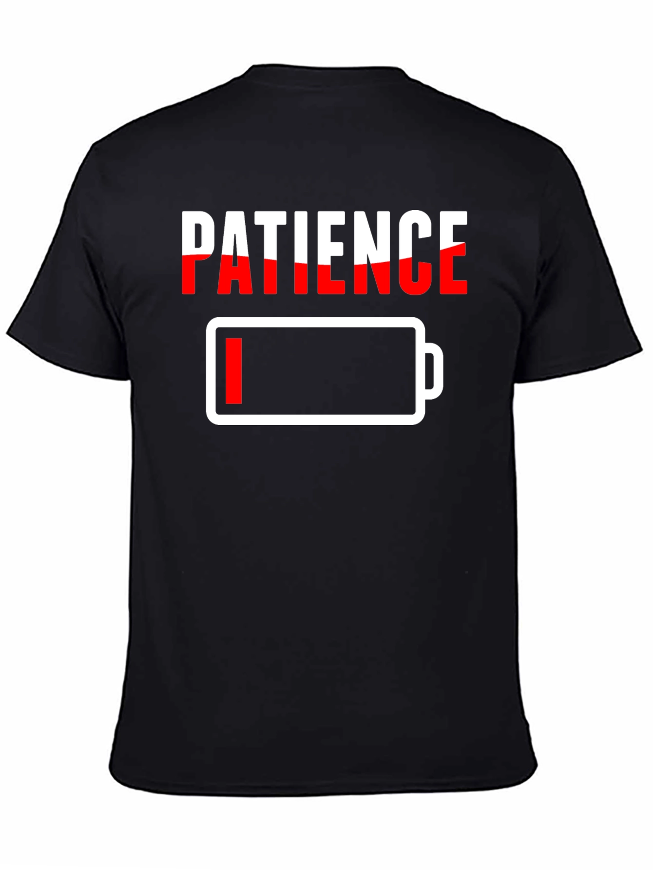 Low Patience T-Shirt - Battery Graphic Novelty Tee