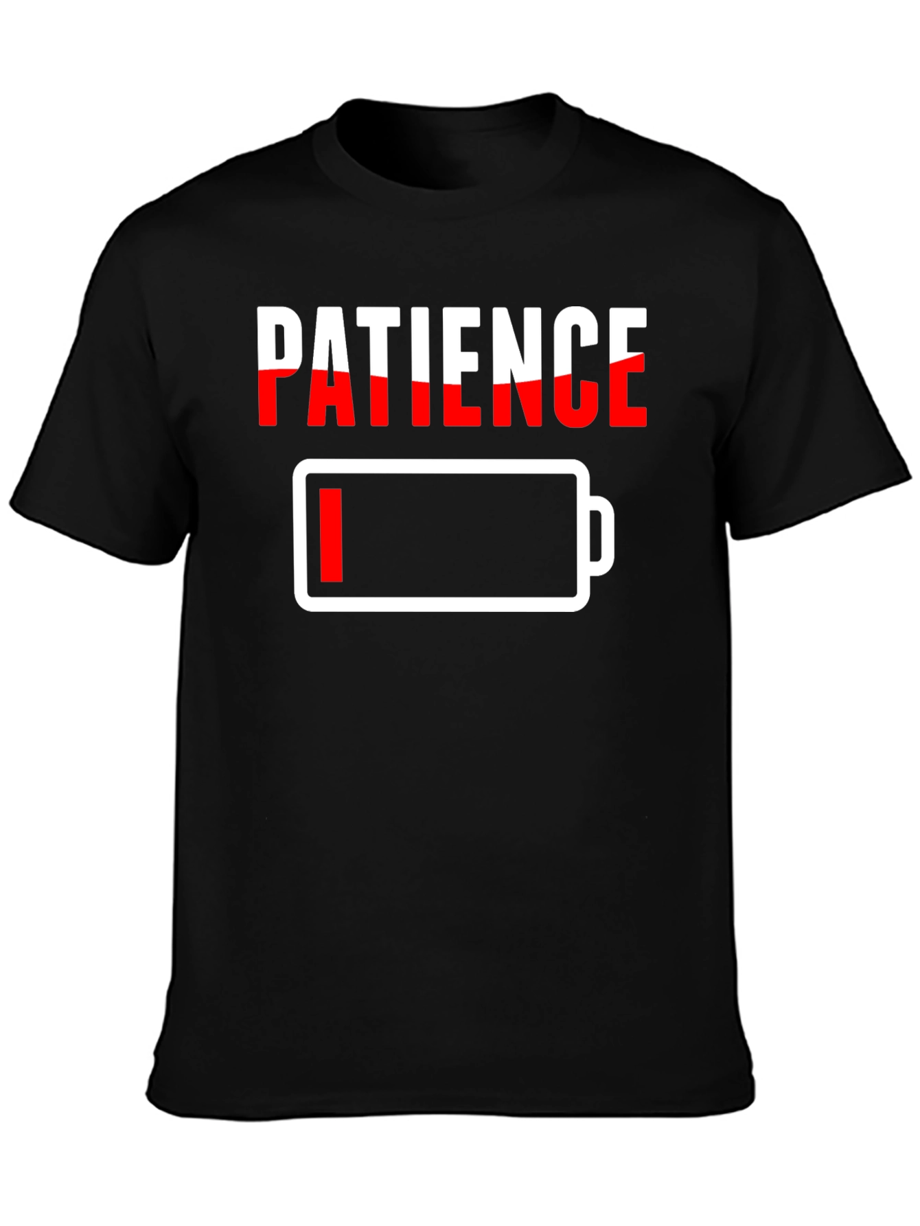 Low Patience T-Shirt - Battery Graphic Novelty Tee