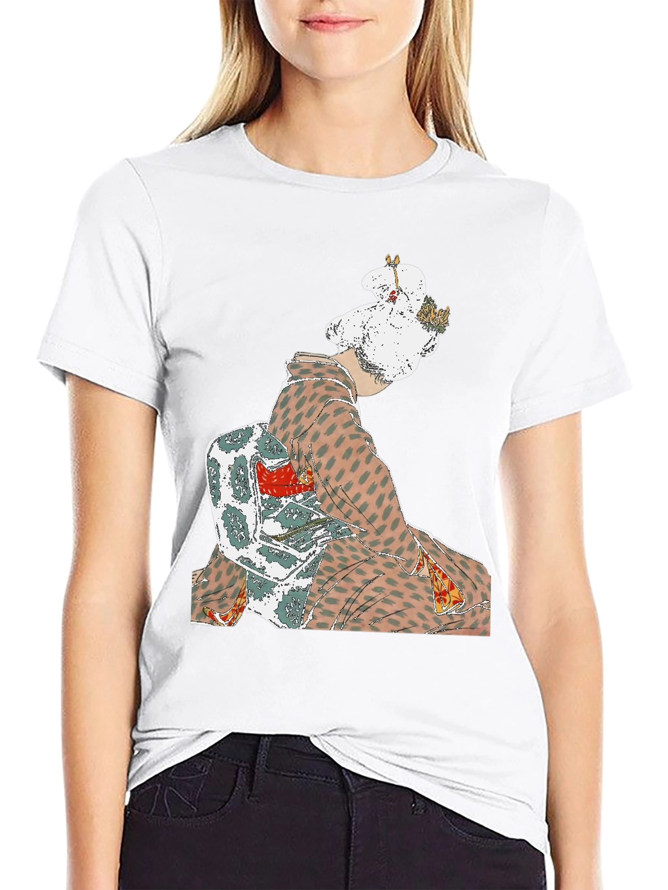 Kimono Print Graphic Tee - Casual Style