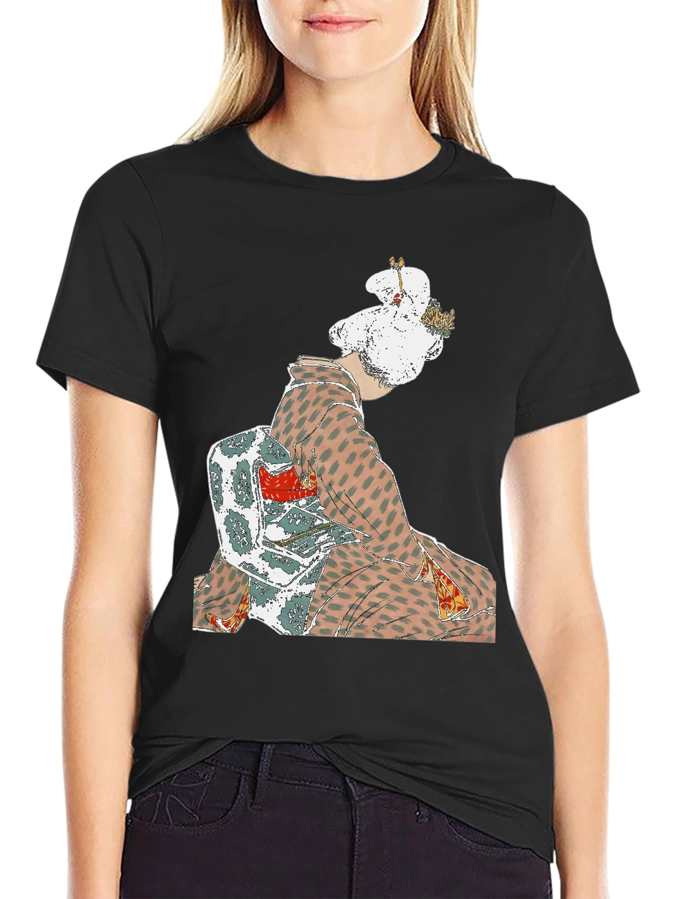 Kimono Print Graphic Tee - Casual Style