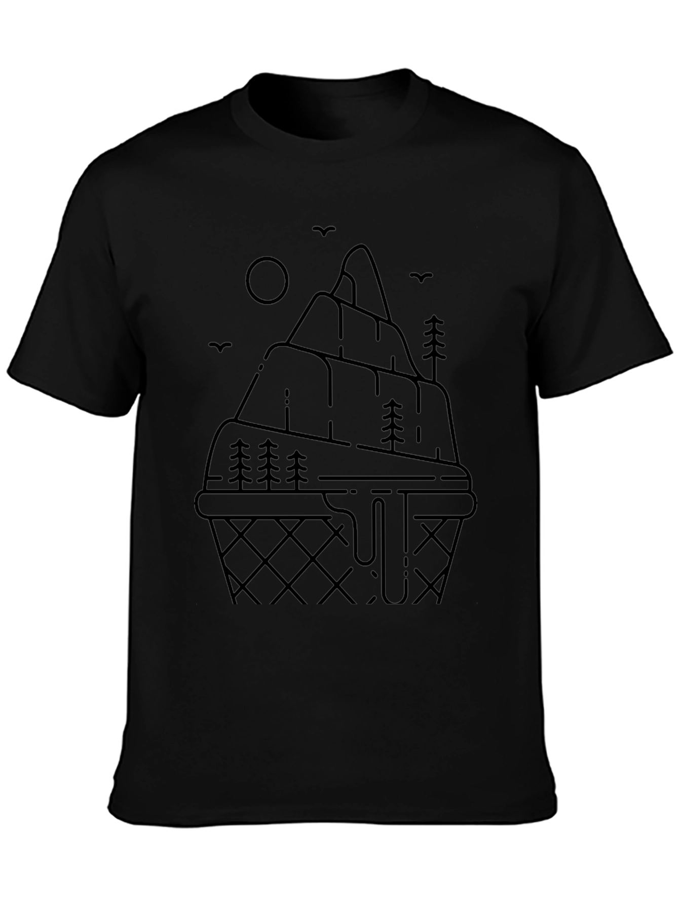 Mountain Ice Cream Graphic Tee - Black