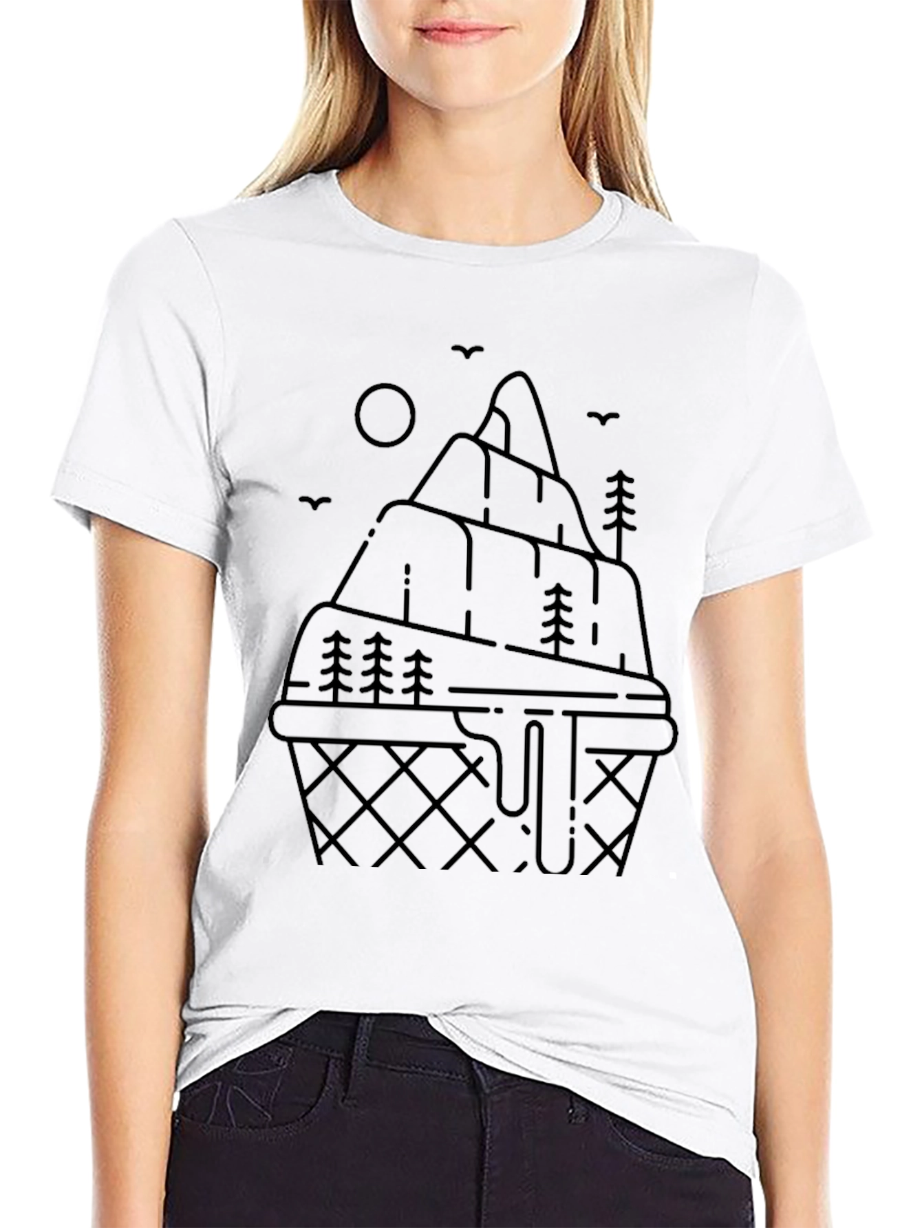 Mountain Ice Cream Graphic Tee - Black