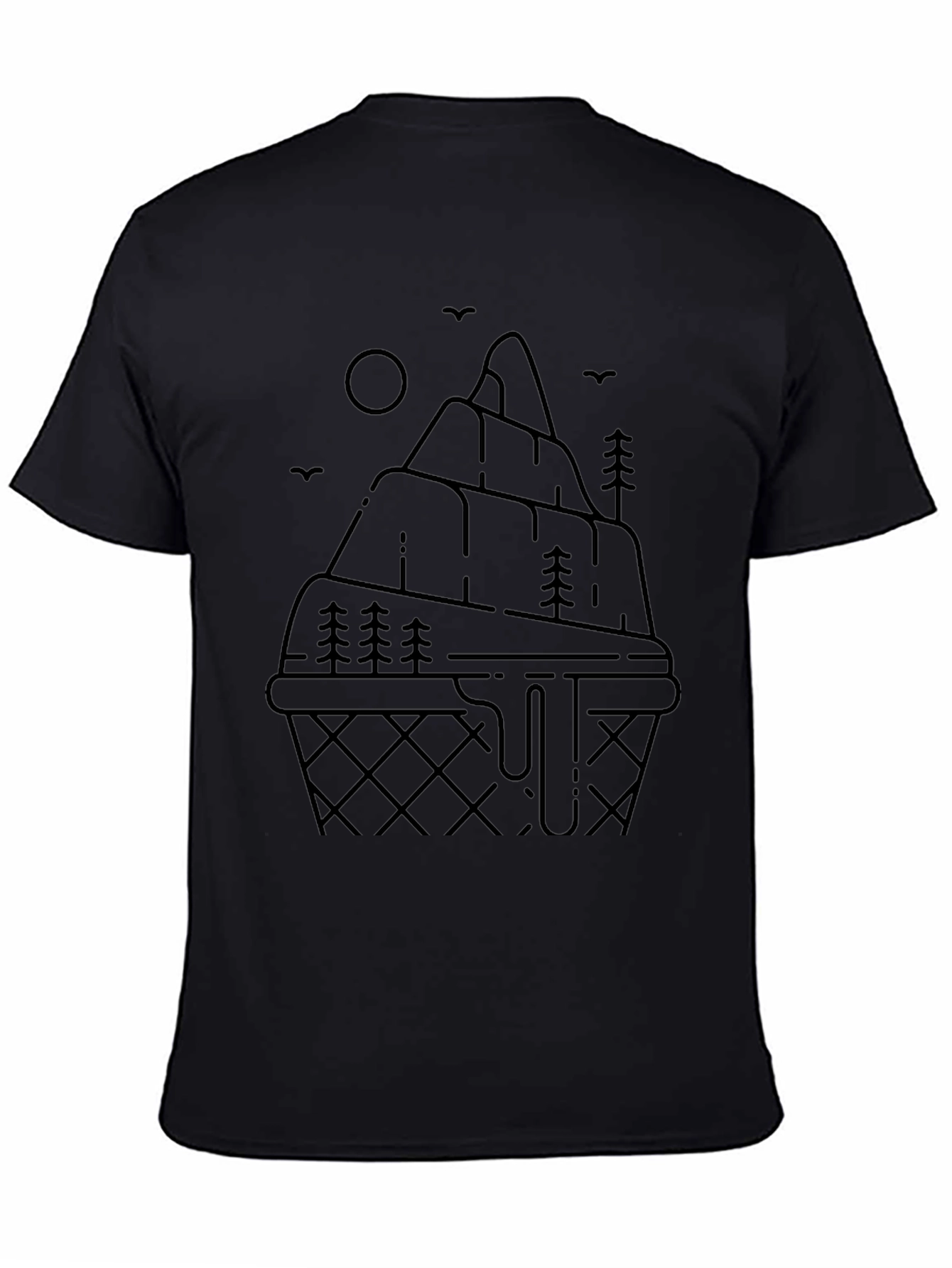 Mountain Ice Cream Graphic Tee - Black