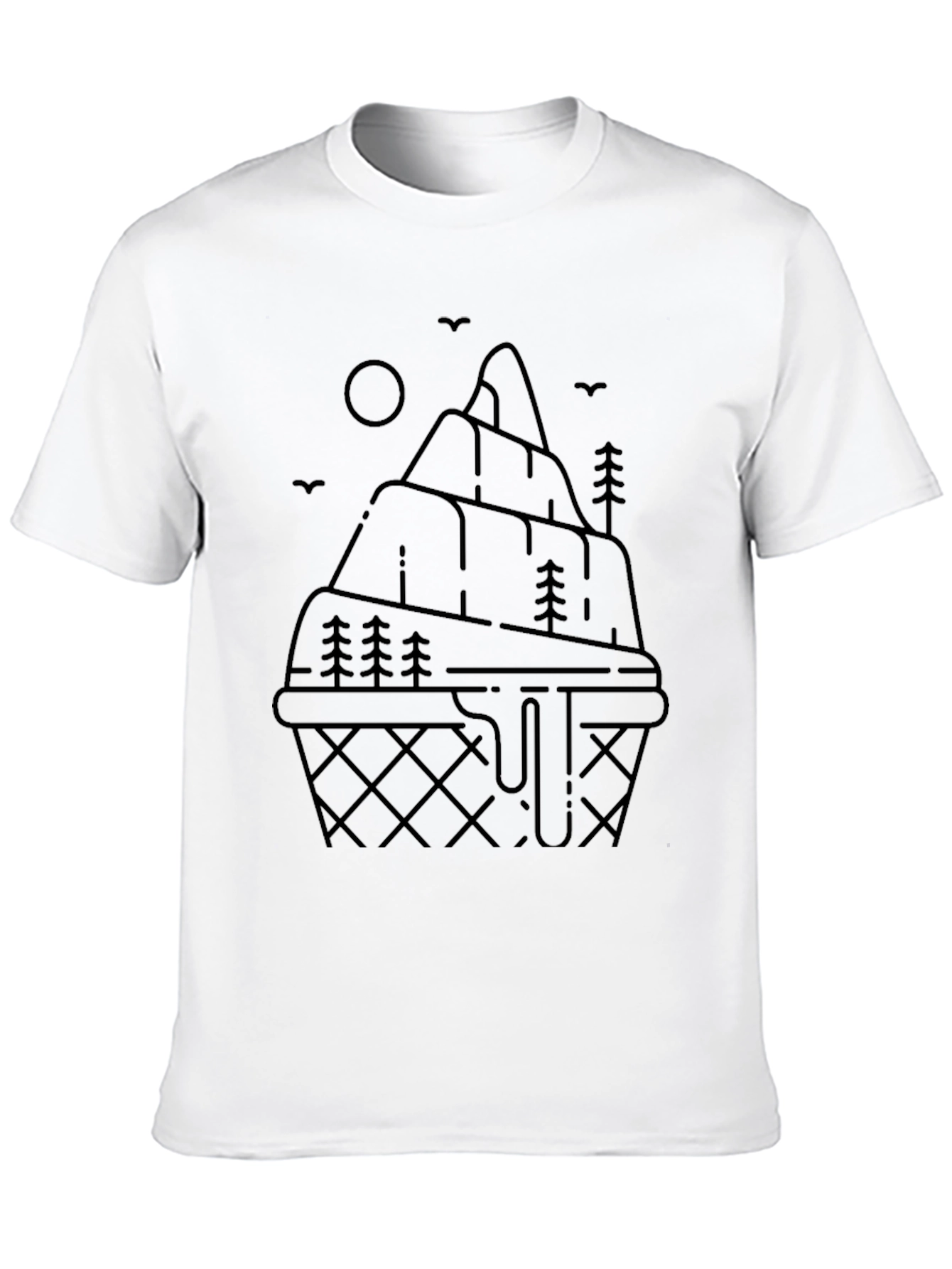 Mountain Ice Cream Graphic Tee - Black