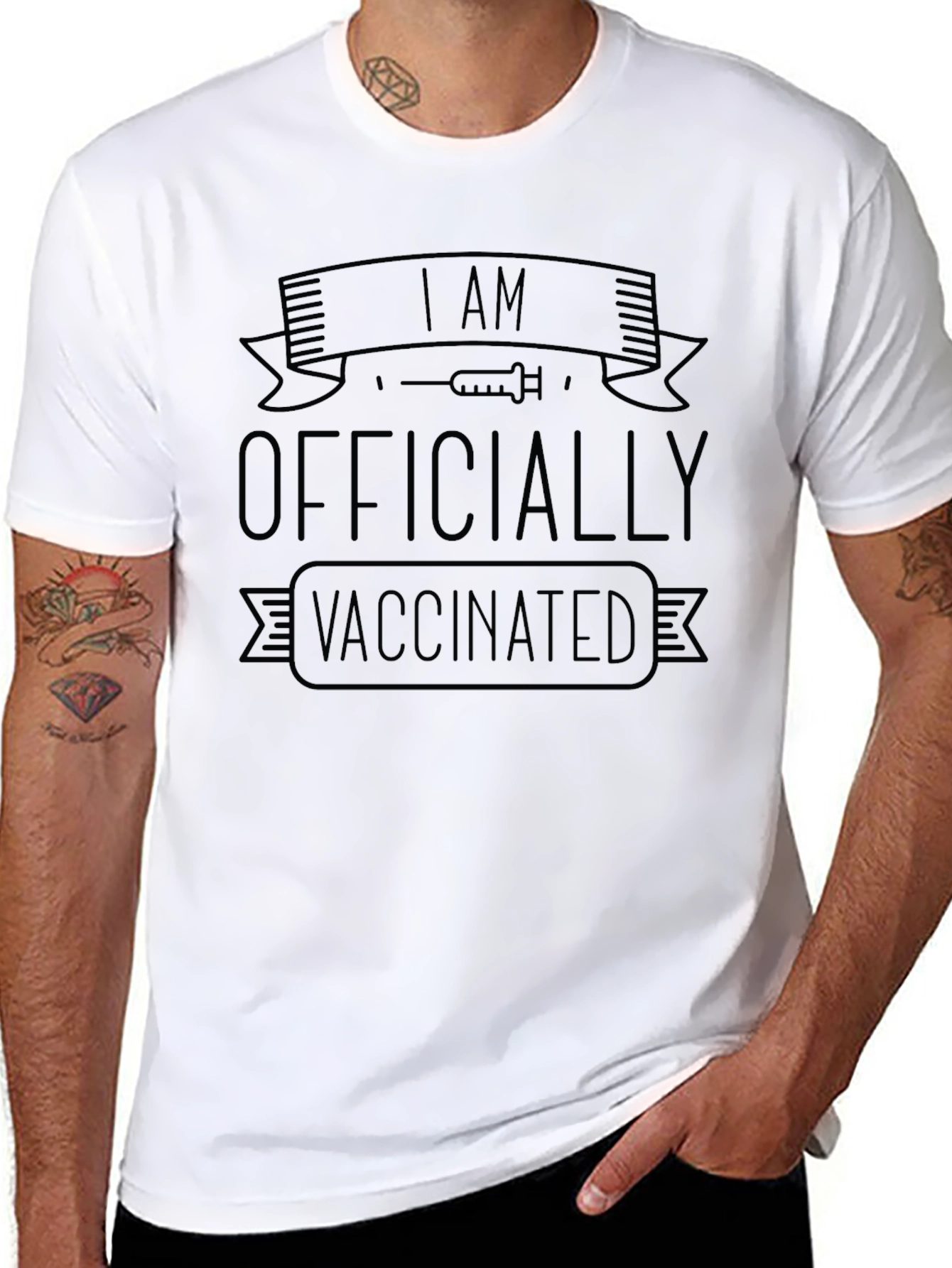 I Am Officially Vaccinated Black T-Shirt