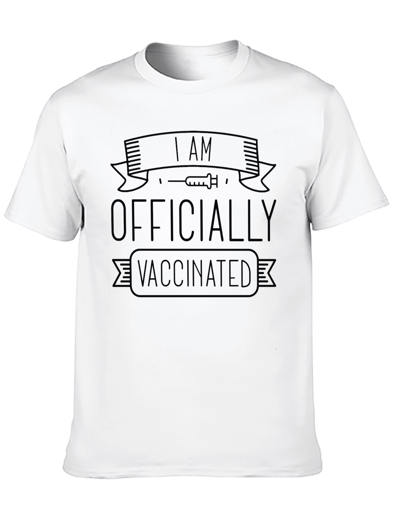 I Am Officially Vaccinated Black T-Shirt