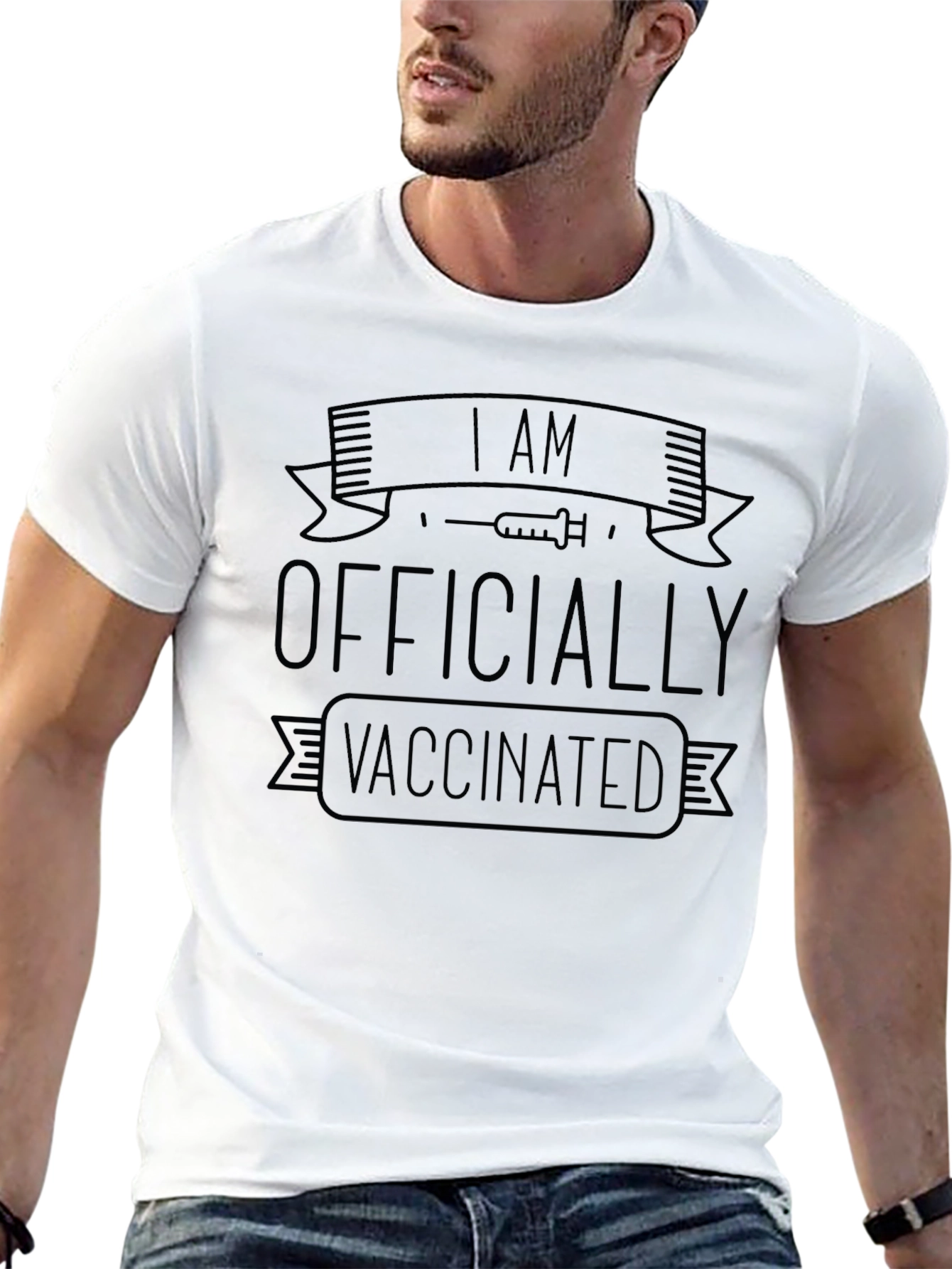 I Am Officially Vaccinated Black T-Shirt